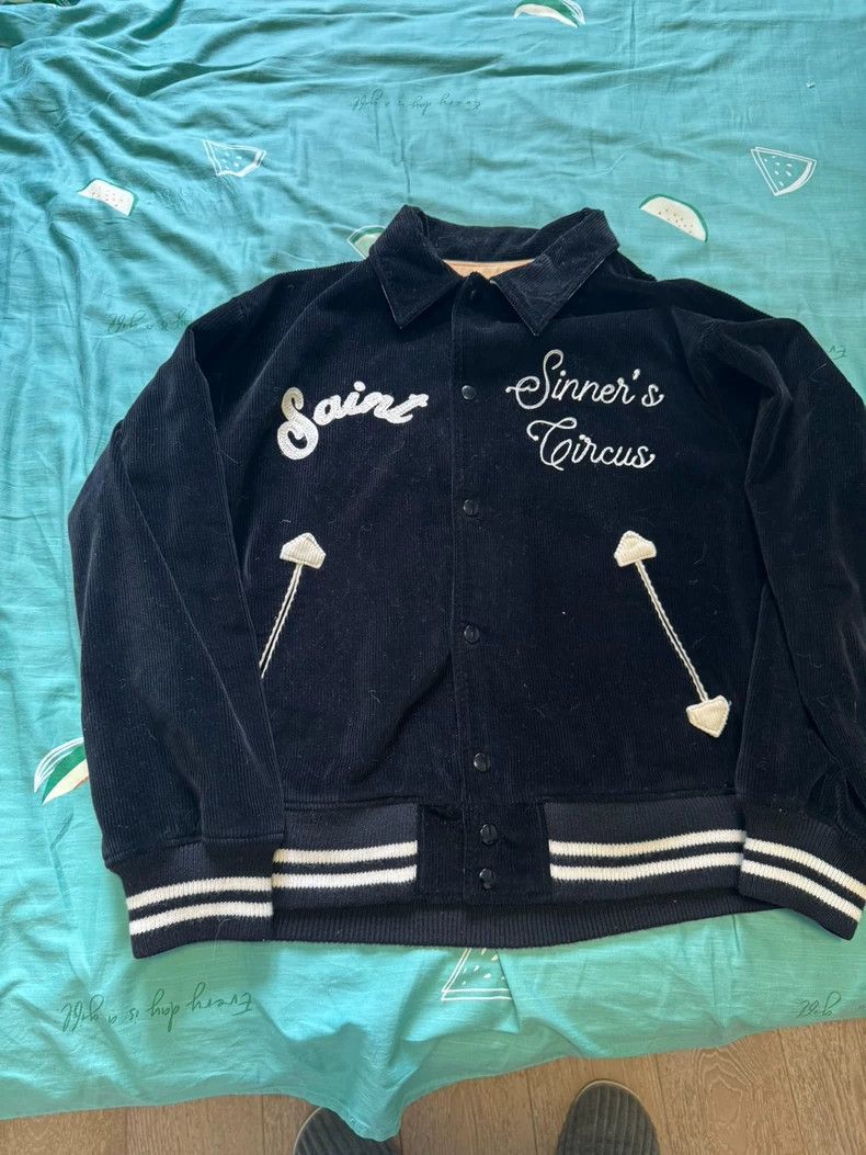 Saint Michael SAINT MICHAEL Clown embroidered corduroy baseball jacket 25 Size US M / EU 48-50 / 2 - 2 Thumbnail
