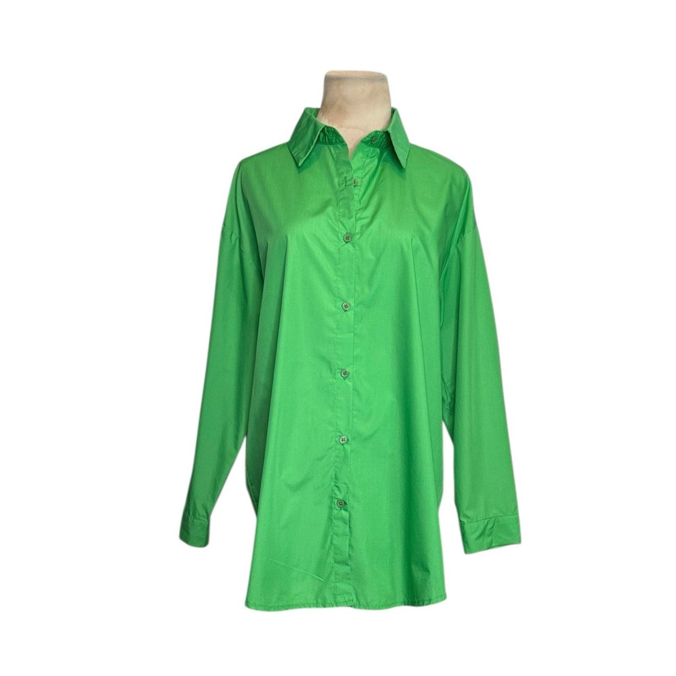 Shein Shein lime green long sleeves relax fit shirt size small Size S / US 4 / IT 40 - 1 Thumbnail
