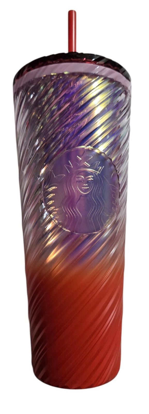 Designer Starbucks Sunrise Whirl Cold Cup Tumbler Straw 24 oz NEW Size ONE SIZE - 1 Thumbnail