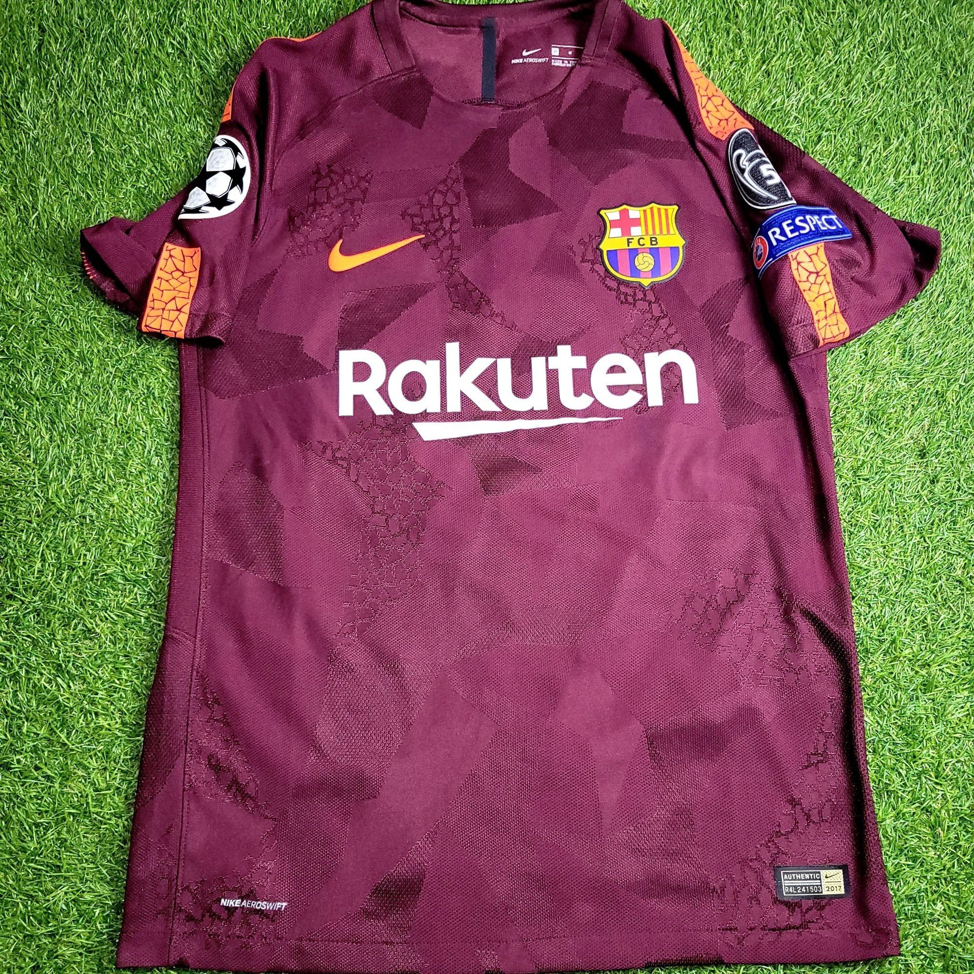 Nike Dembele Barcelona 2017 2018 Third UEFA Soccer Jersey M Size US M / EU 48-50 / 2 - 2 Thumbnail
