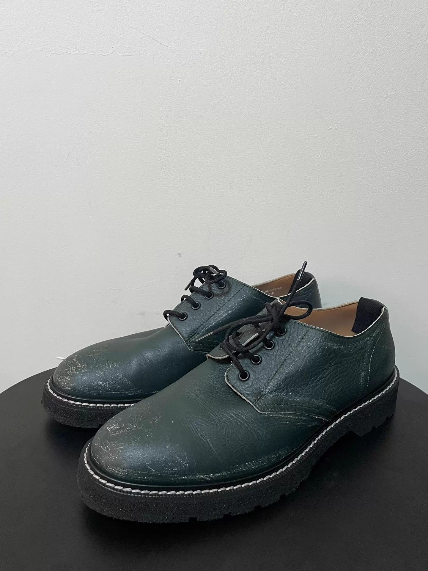 Maison Margiela Maison Margiela Vintage Dark Green Distressed Derby 43 Size US 10 / EU 43 - 1 Thumbnail