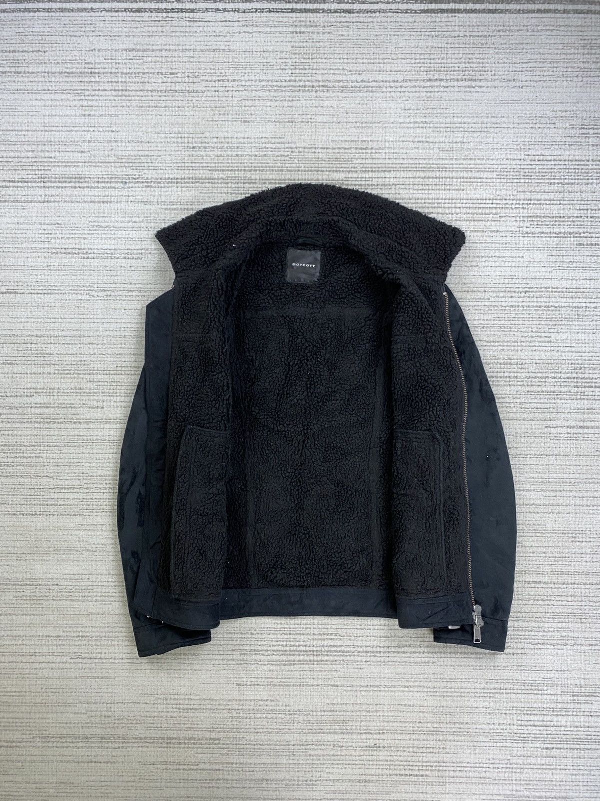 Boycott × Le Grande Bleu (L.G.B.) × Vintage Vtg Boycott Shearling Lined Zip Up Jacket with Contrast Trim Size US M / EU 48-50 / 2 - 6 Thumbnail