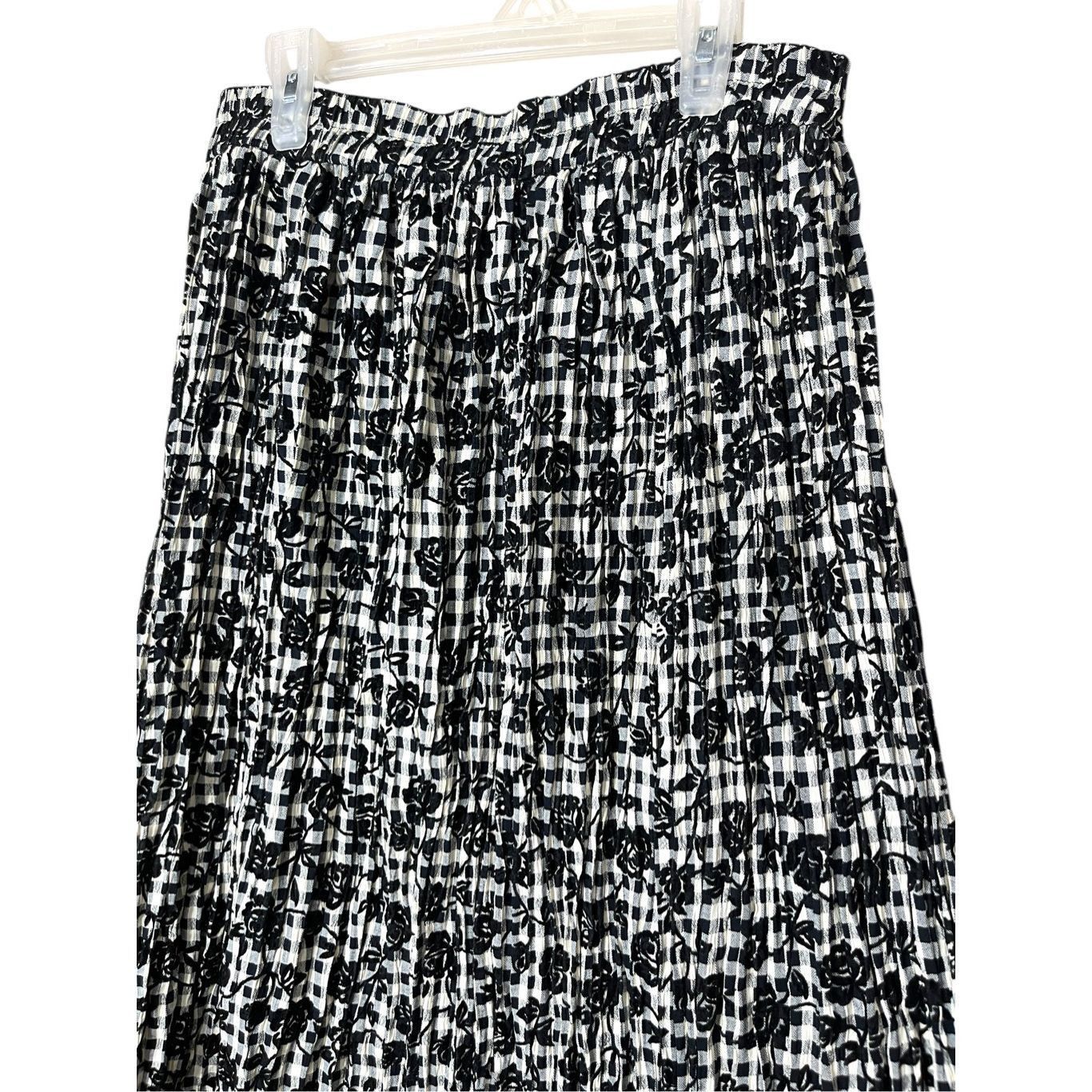 Coldwater Creek Vintage Coldwater Creek Black Cream Houndstooth Floral Print Size 34" / US 12 / IT 48 - 3 Thumbnail