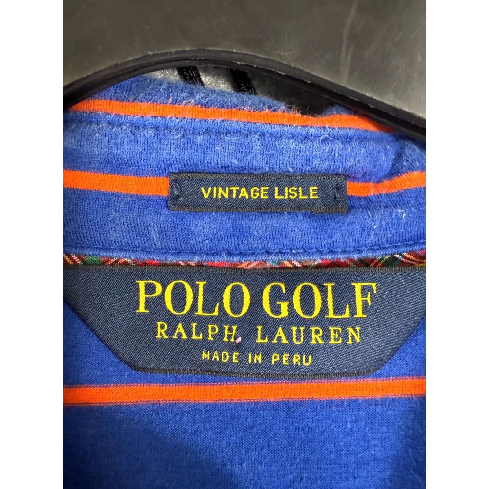 Polo Ralph Lauren Polo Ralph Lauren Polo Shirt Mens L Blue Orange Striped Logo Short Sleeve Vintage Lisle Size US L / EU 52-54 / 3 - 6 Thumbnail