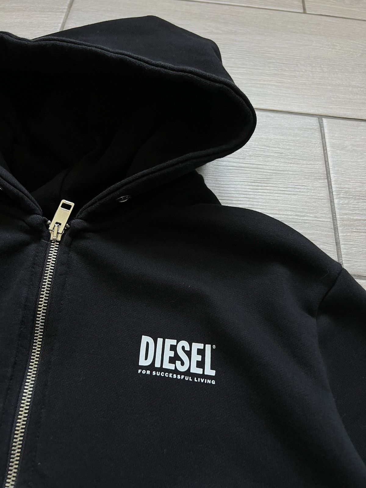 Diesel Vintage Diesel Big Ligo Zip Up Hoodie Black Size US M / EU 48-50 / 2 - 5 Thumbnail