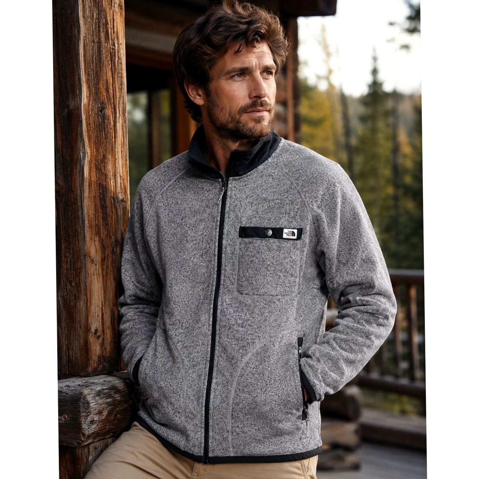 The North Face The North Face Gordon Lyons Full Zip Sweater Fleece Jacket Mens XL Heather Gray Size US XL / EU 56 / 4 - 3 Thumbnail
