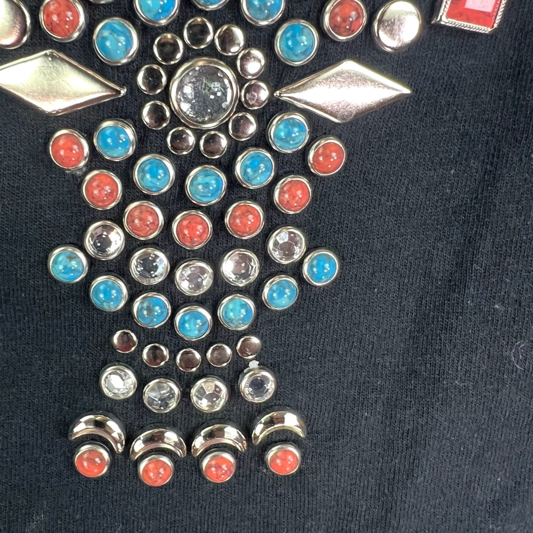 Vintage VINTAGE Clodia Dee NY Black Siler &Jem Stone Art V-Neck Shirt Women's S Southwest Size S / US 4 / IT 40 - 5 Thumbnail