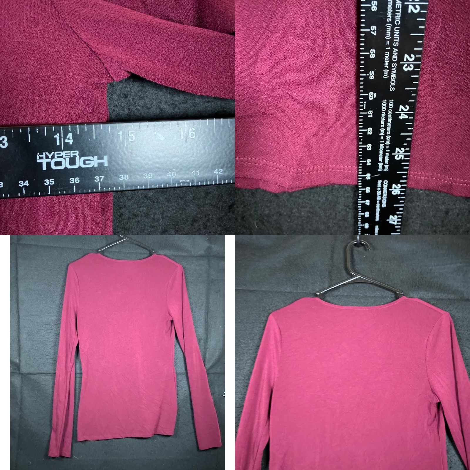 Express Express Womens Shirt Maroon Long Sleeve Tie Up V Neck Stretch Medium Blouse Womens M Red Solid Casual Workwear 90s/Preppy (if applicable) Mens? Size M / US 6-8 / IT 42-44 - 8 Thumbnail