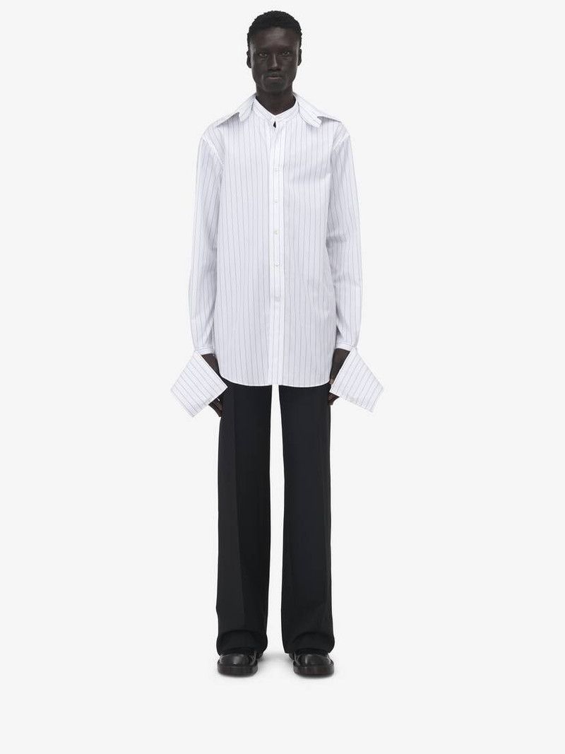 Alexander McQueen o1srvl11e0226 Wide Stripe Shirt In White Size US XL / EU 56 / 4 - 3 Thumbnail