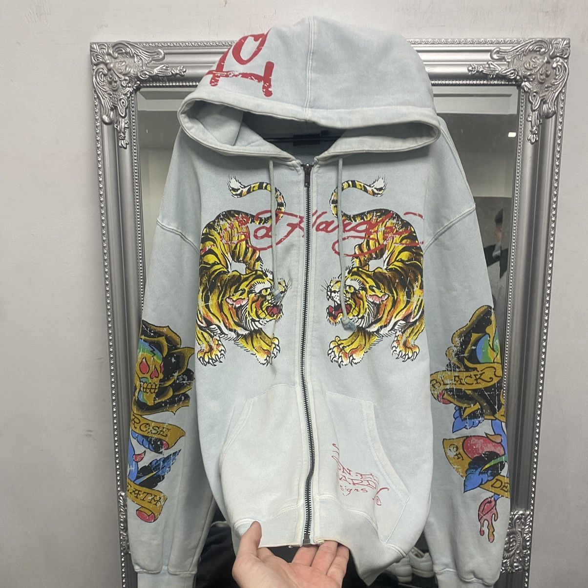 Ed Hardy Vintage Ed Hardy Zip Hoodie All Print By Christian Audigier Size US M / EU 48-50 / 2 - 3 Thumbnail