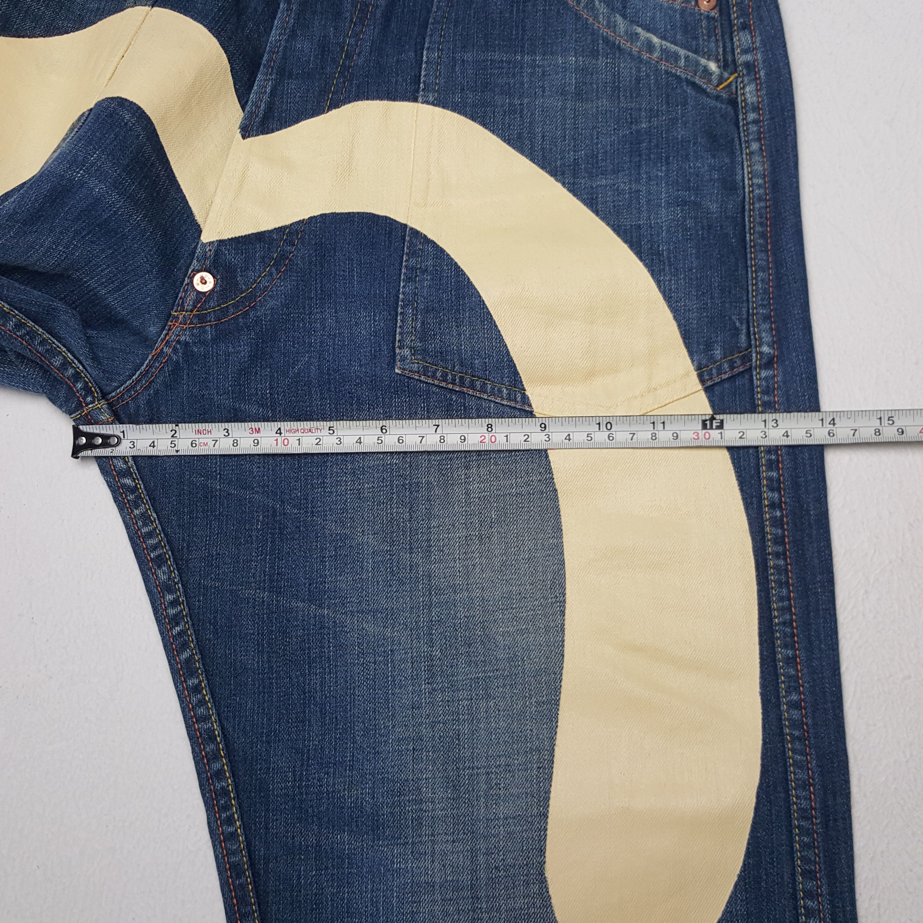 Evisu × Japanese Brand × Vintage Vintage Evisu Japanese Brand Daicock Custom Art Denim Jeans Size US 31 - 11 Thumbnail