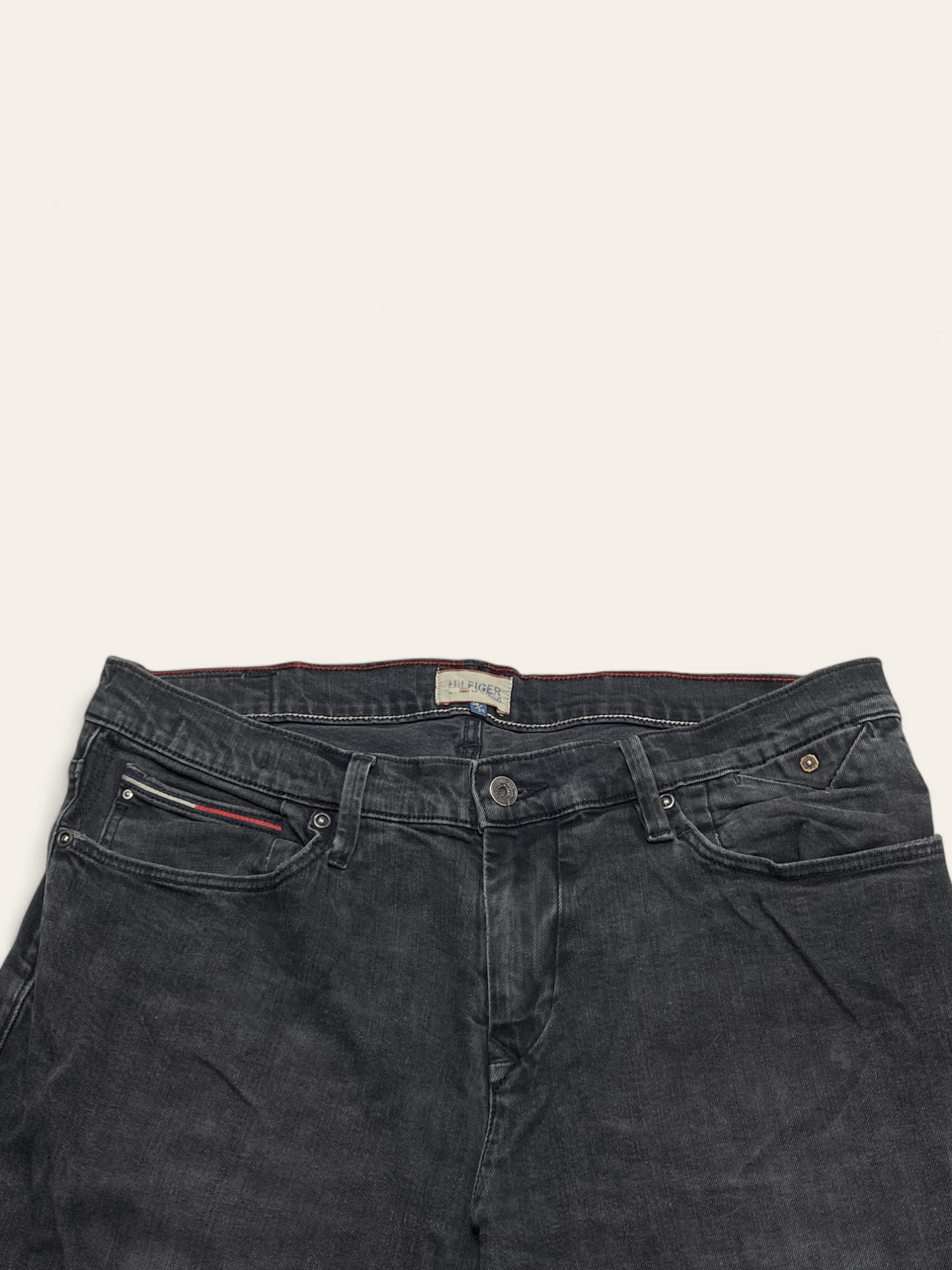 Jean 00s Vintage TOMMY HILFIGER DENIM Black Washed Faded Jeans Size US 35 - 5 Thumbnail