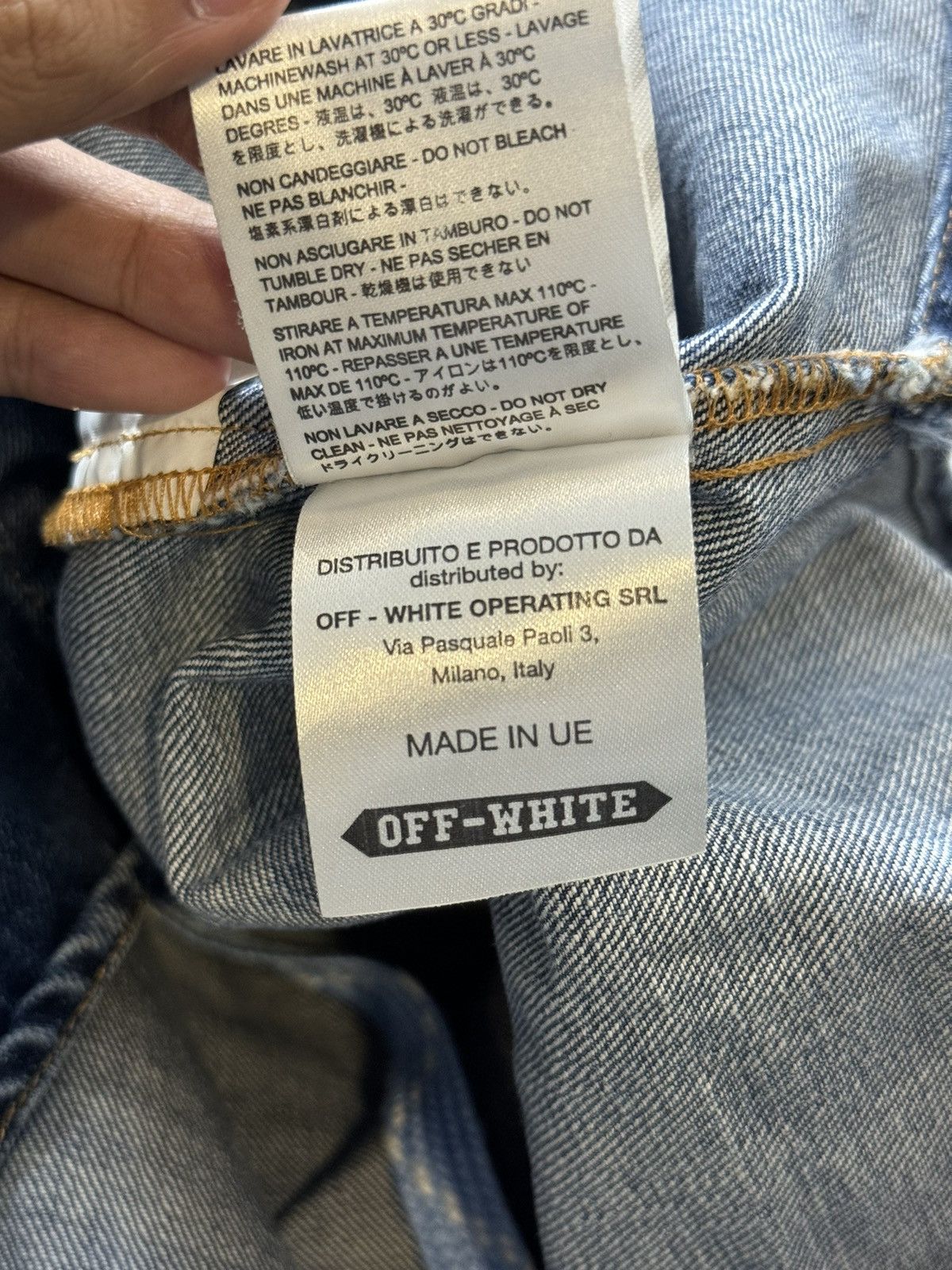 Off-White OFF-WHITE Signature Logo Denim Jacket Size US S / EU 44-46 / 1 - 20 Thumbnail