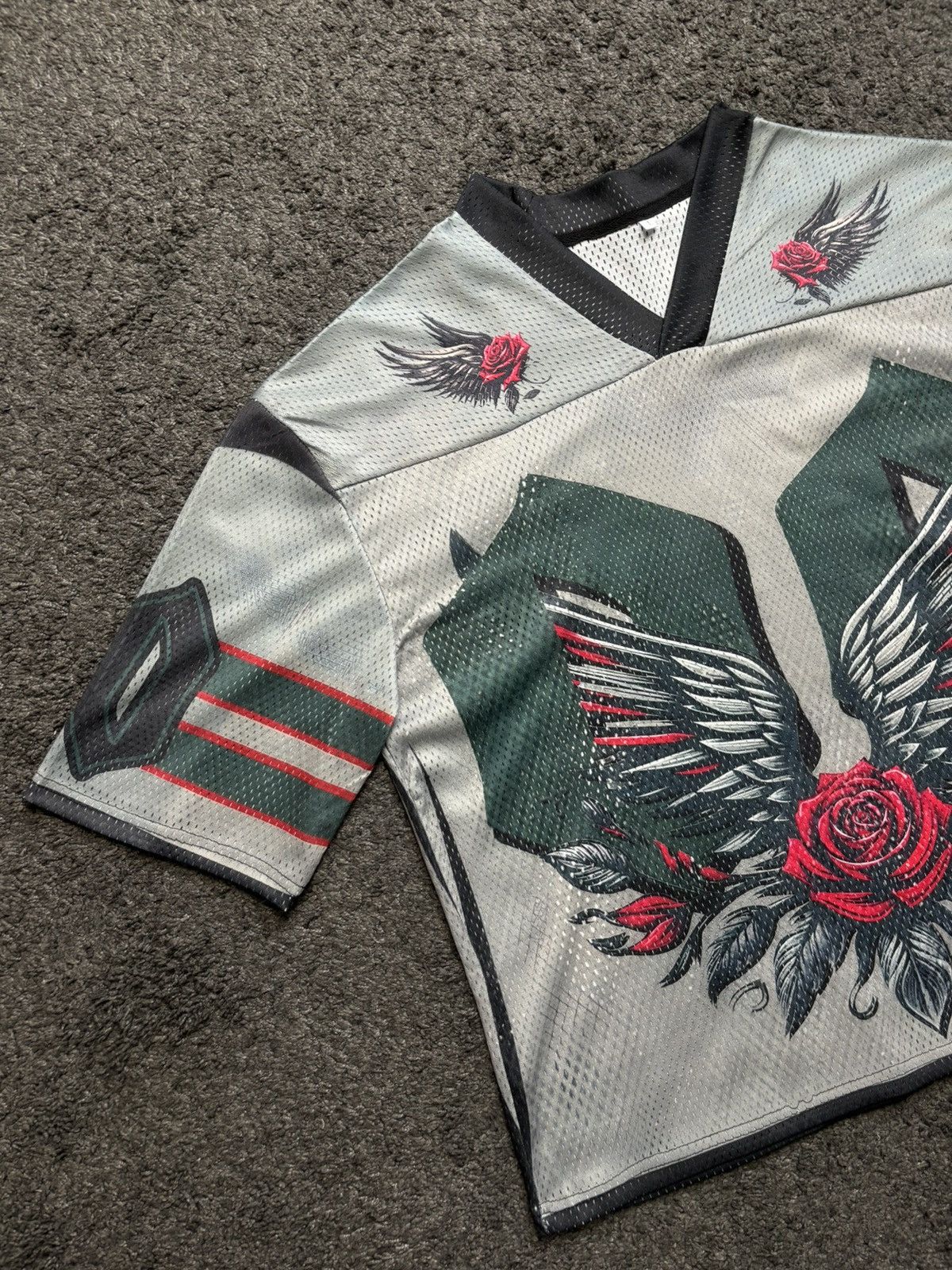 Japanese Brand Vintage style rare angelic roses 00 orison grey black jersey Size US M / EU 48-50 / 2 - 3 Thumbnail