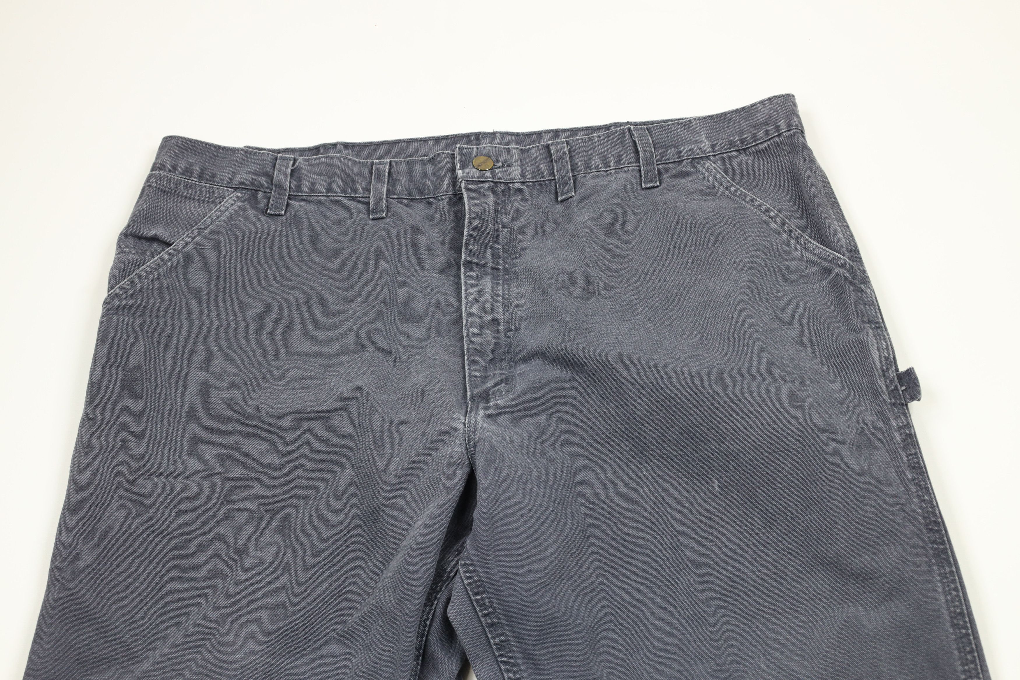 Carhartt × Vintage Vintage Carhartt Canvas Wide Leg Dungaree Pants Petrol Blue Size US 44 / EU 60 - 2 Thumbnail