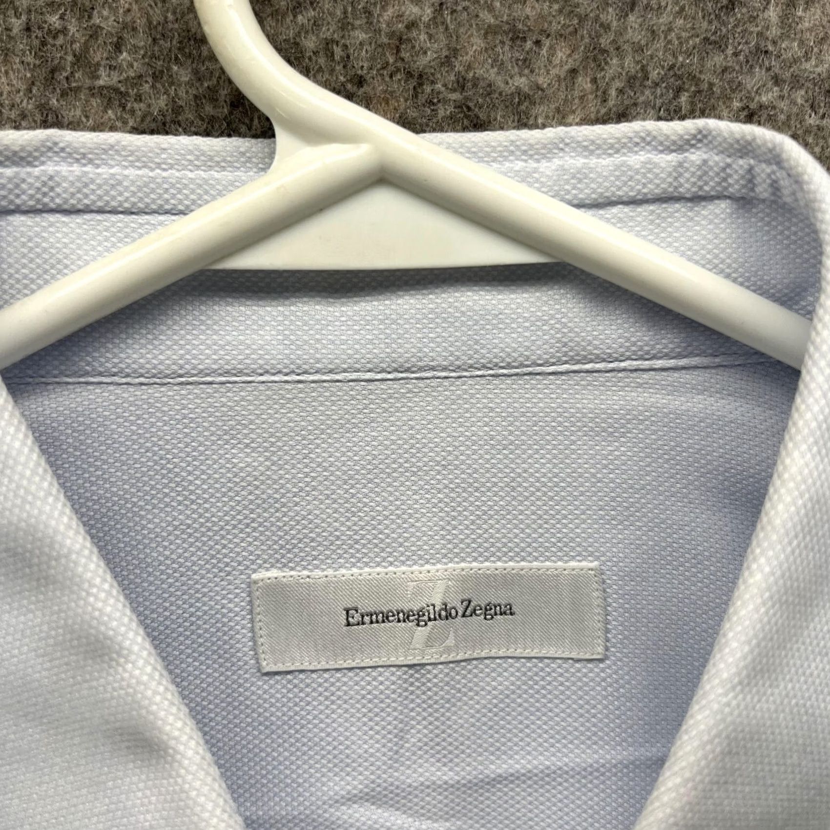 Ermenegildo Zegna Ermenegildo Zegna Button-Up Shirt Blue 39/15.5 Adult Regular Collared Long Sleeve Button-Down Preppy Dress Shirt Mens Size US L / EU 52-54 / 3 - 5 Thumbnail