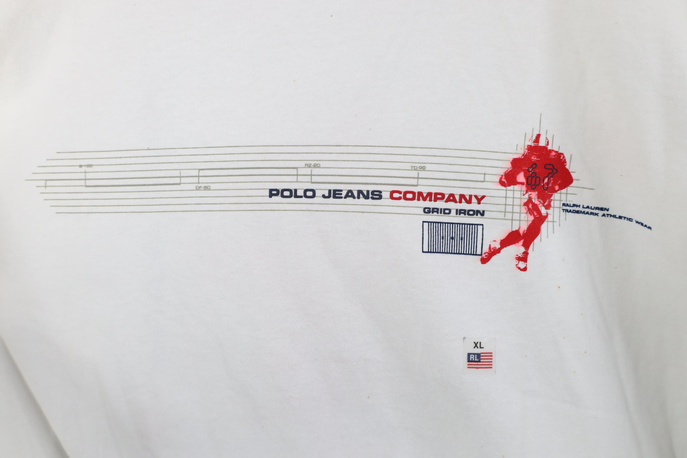 Polo Ralph Lauren Deadstock Vintage 90s Y2K Ralph Lauren Football T-Shirt Size US XL / EU 56 / 4 - 12 Thumbnail