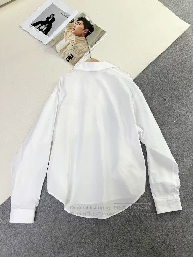 Balenciaga Balenciaga Small Logo Long Sleeve Solid Shirt, Size 34 Size XXS / US 00 / IT 34 - 4 Thumbnail