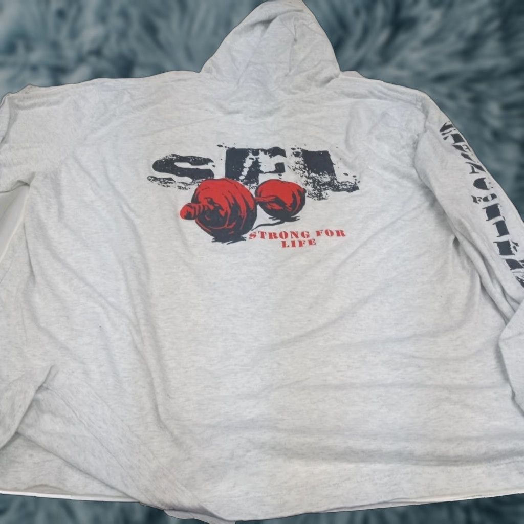 Next Level Next Level Strong For Life XL Hoodie Mens Regular XL Gray Cotton Knit Logo Lightweight Graphic Print Sports Gym Size US XL / EU 56 / 4 - 1 Thumbnail
