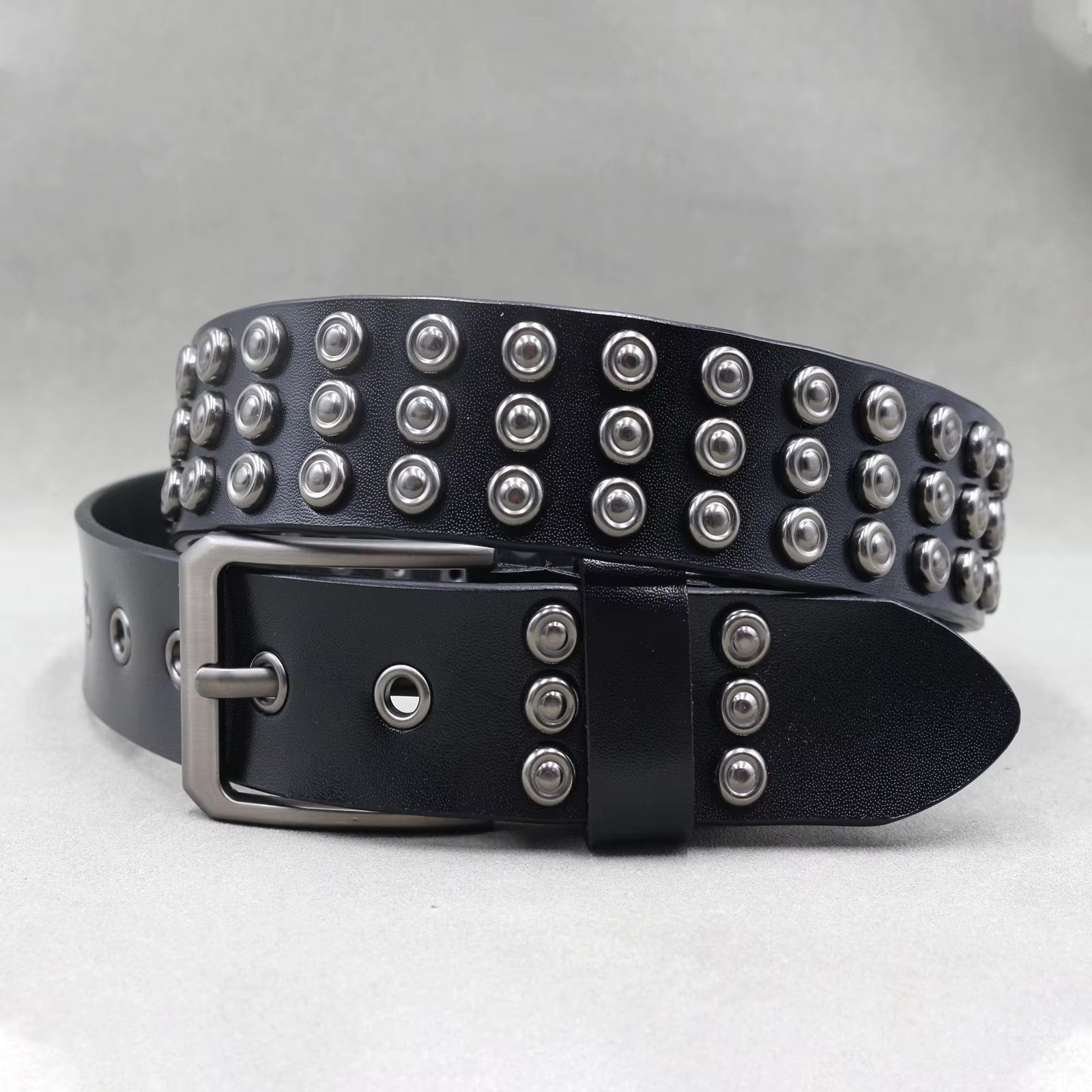 Jewelry Square Bead Rivet Belt Metal Pyramid Belt Size ONE SIZE - 1 Thumbnail