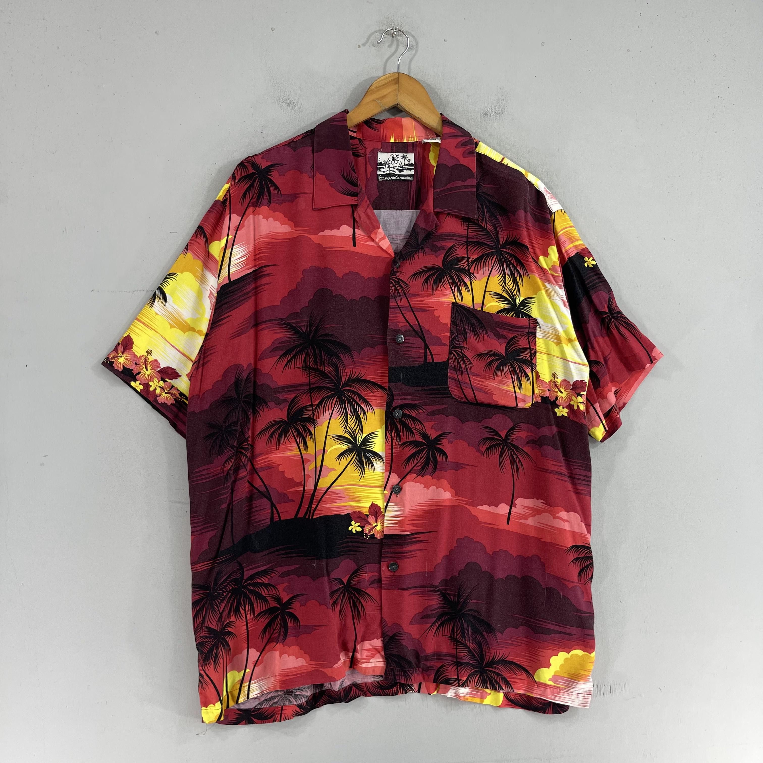 Japanese Brand × Vintage Vintage 90s Hawaiian Coconut Tree Aloha Beach Button Up Size US L / EU 52-54 / 3 - 6 Thumbnail