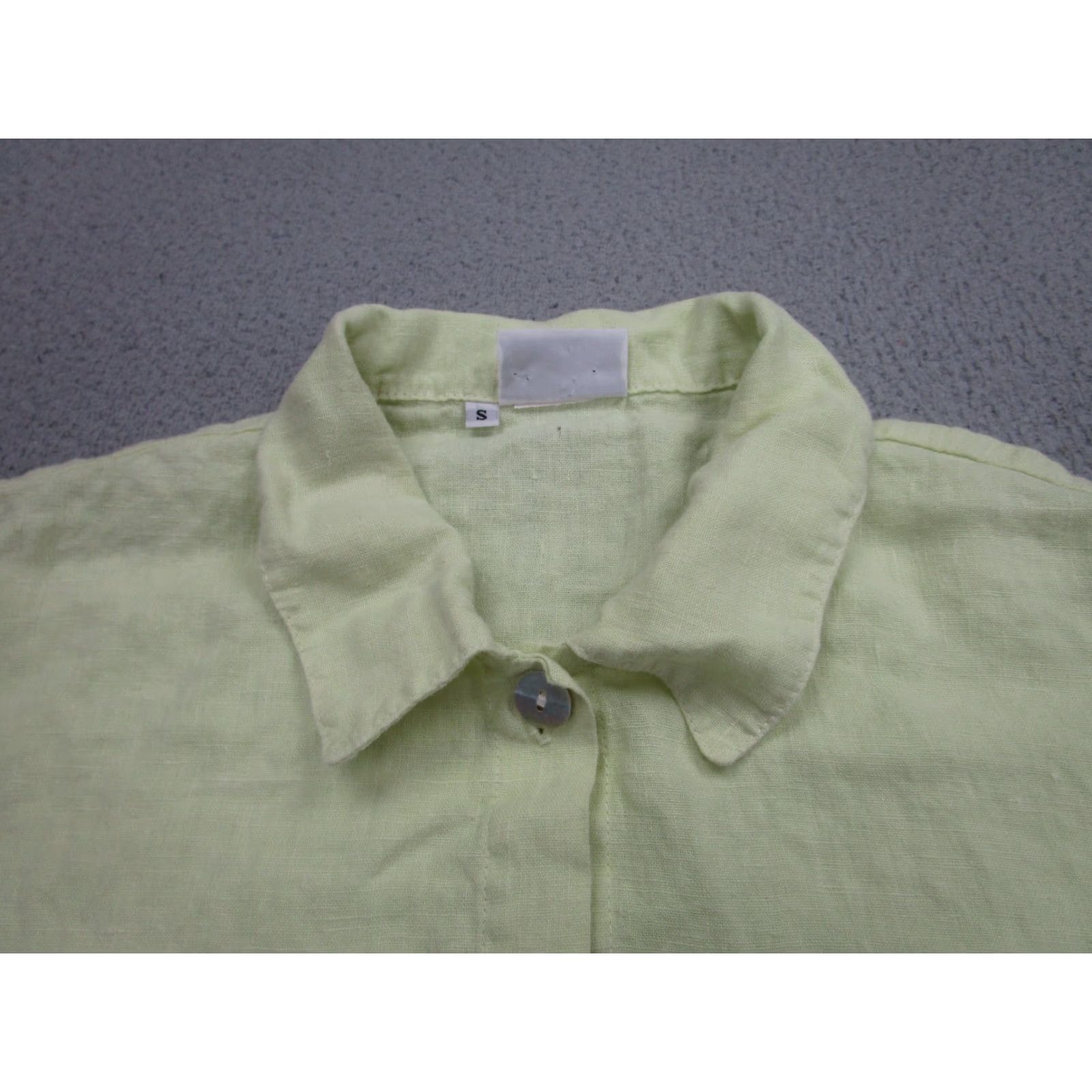 Marcs VINTAGE Hot Cotton Shirt Women Button-Up Tunic Linen Embroidered Green Small Long Sleeve Collared Oversized Bohemian Lagenlook Button Size S / US 4 / IT 40 - 6 Thumbnail