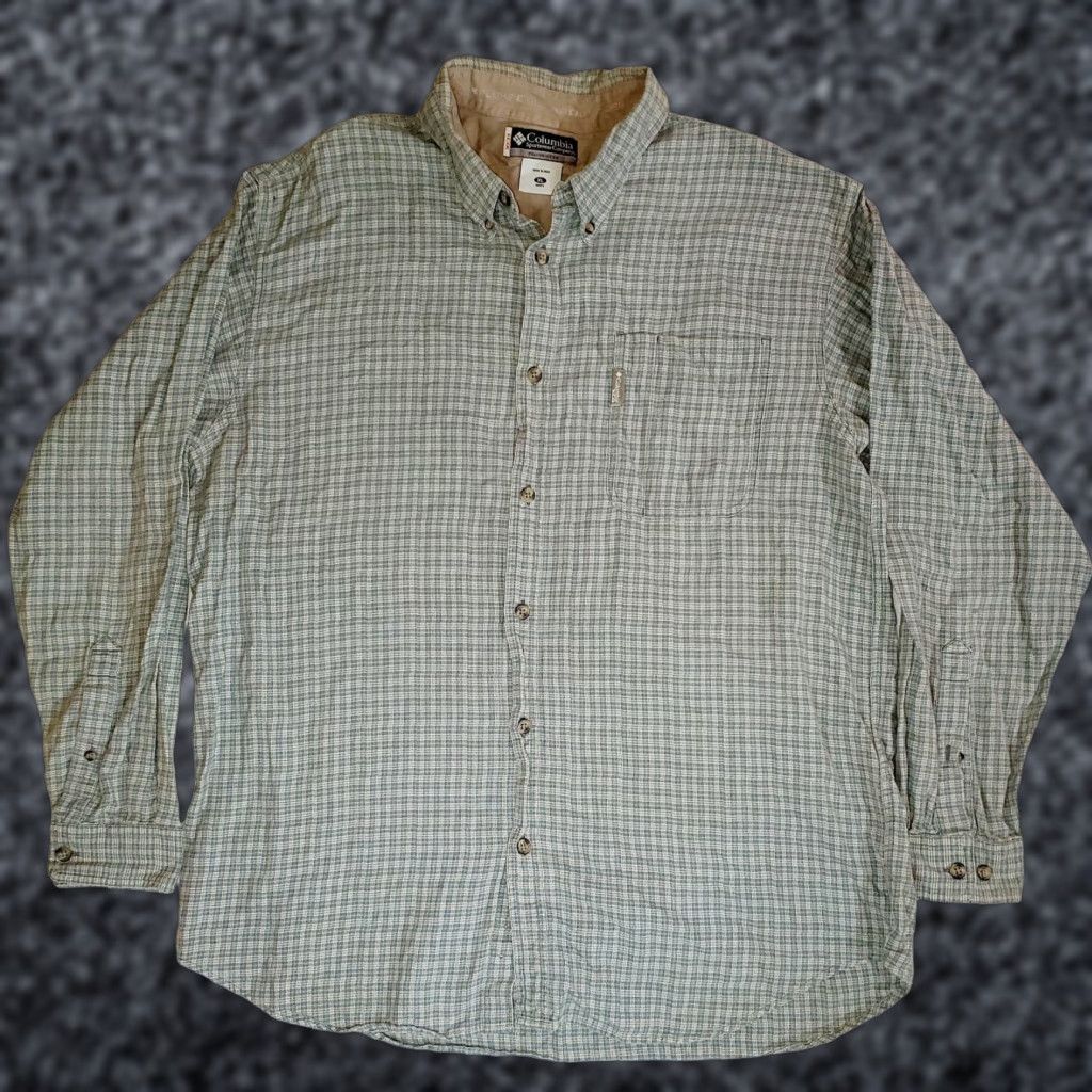 Vintage VINTAGE Columbia Beige/Blue Plaid XCD Button Up Long Sleeve Shirt XLarge Size US XL / EU 56 / 4 - 1 Thumbnail
