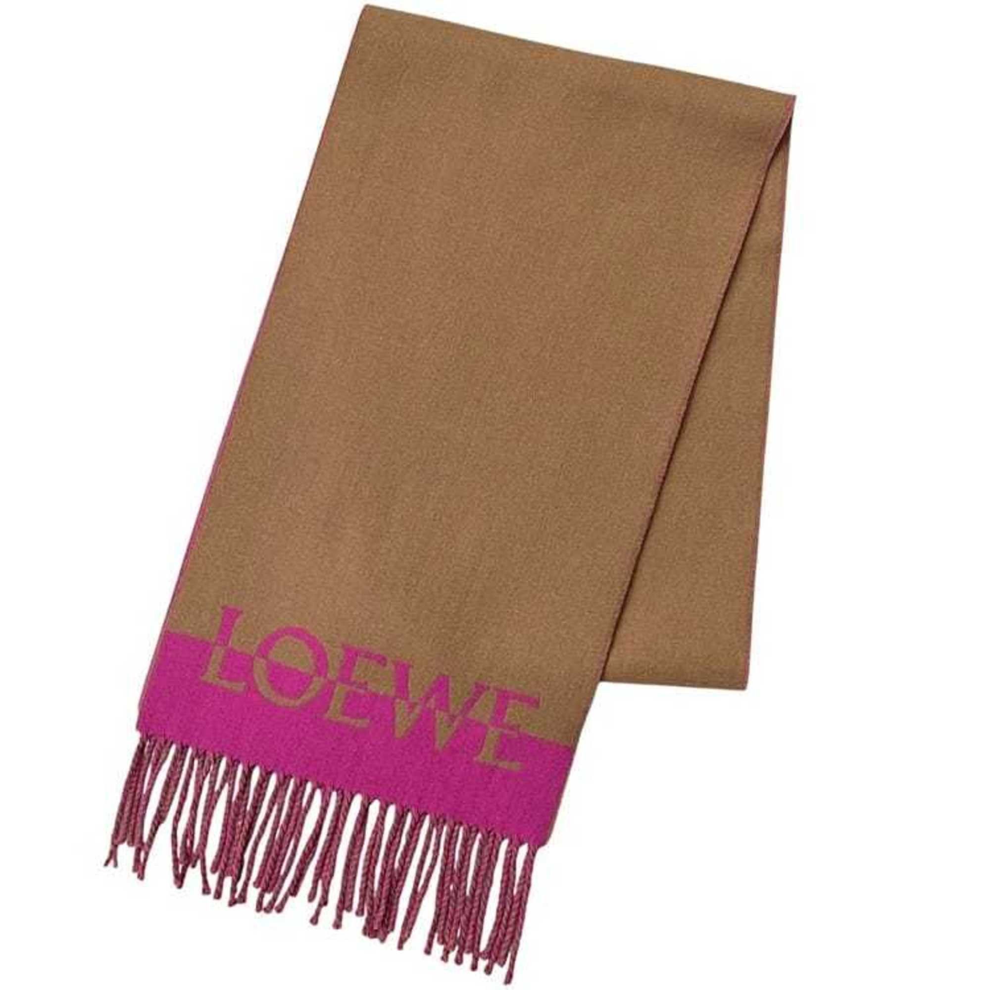 Loewe Loewe Scarf ec-24972 Brown Pink 90% Wool 10% Cashmere Long Two-Tone Design for Men and Women Size ONE SIZE - 1 Thumbnail