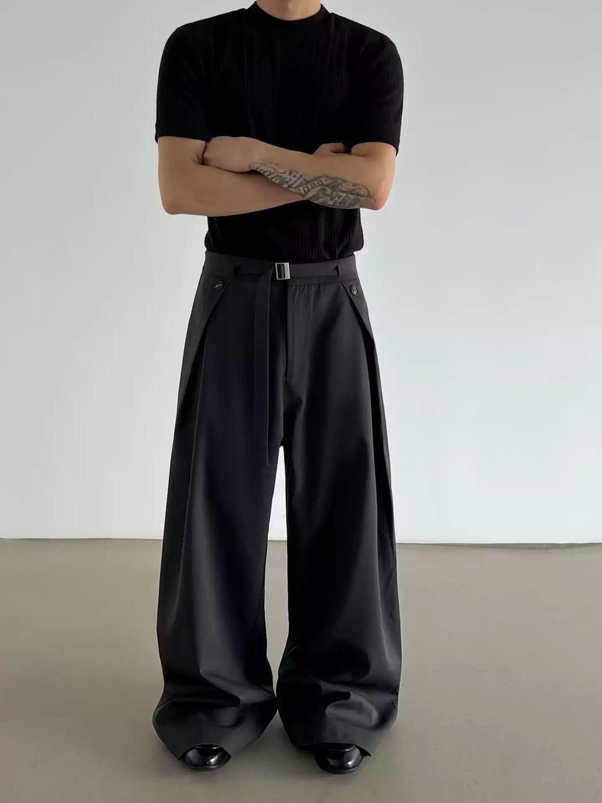 Other Black Loose Wide-Leg Trousers Size US 32 / EU 48 - 2 Thumbnail
