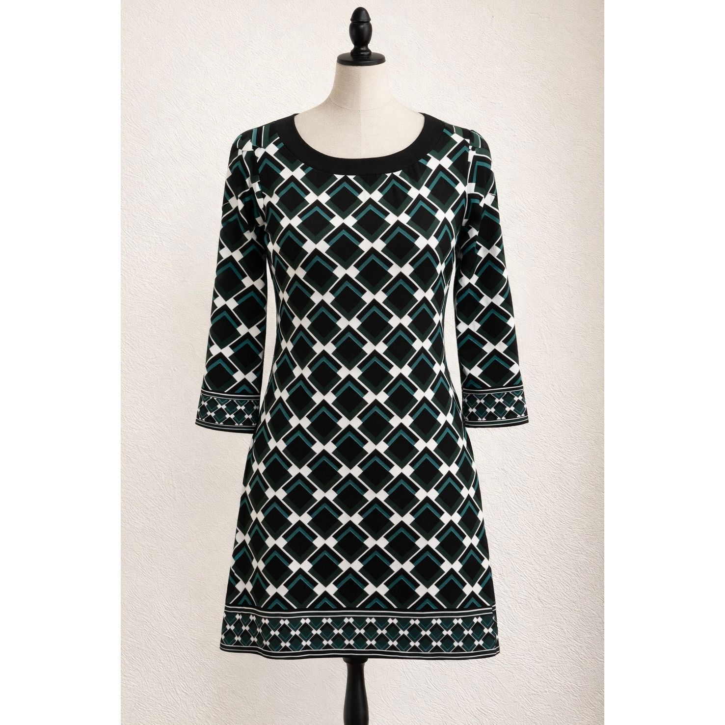 White House Black Market NWT White House Black Market Geometric Shift Dress Bottle Gr Size S / US 4 / IT 40 - 1 Thumbnail