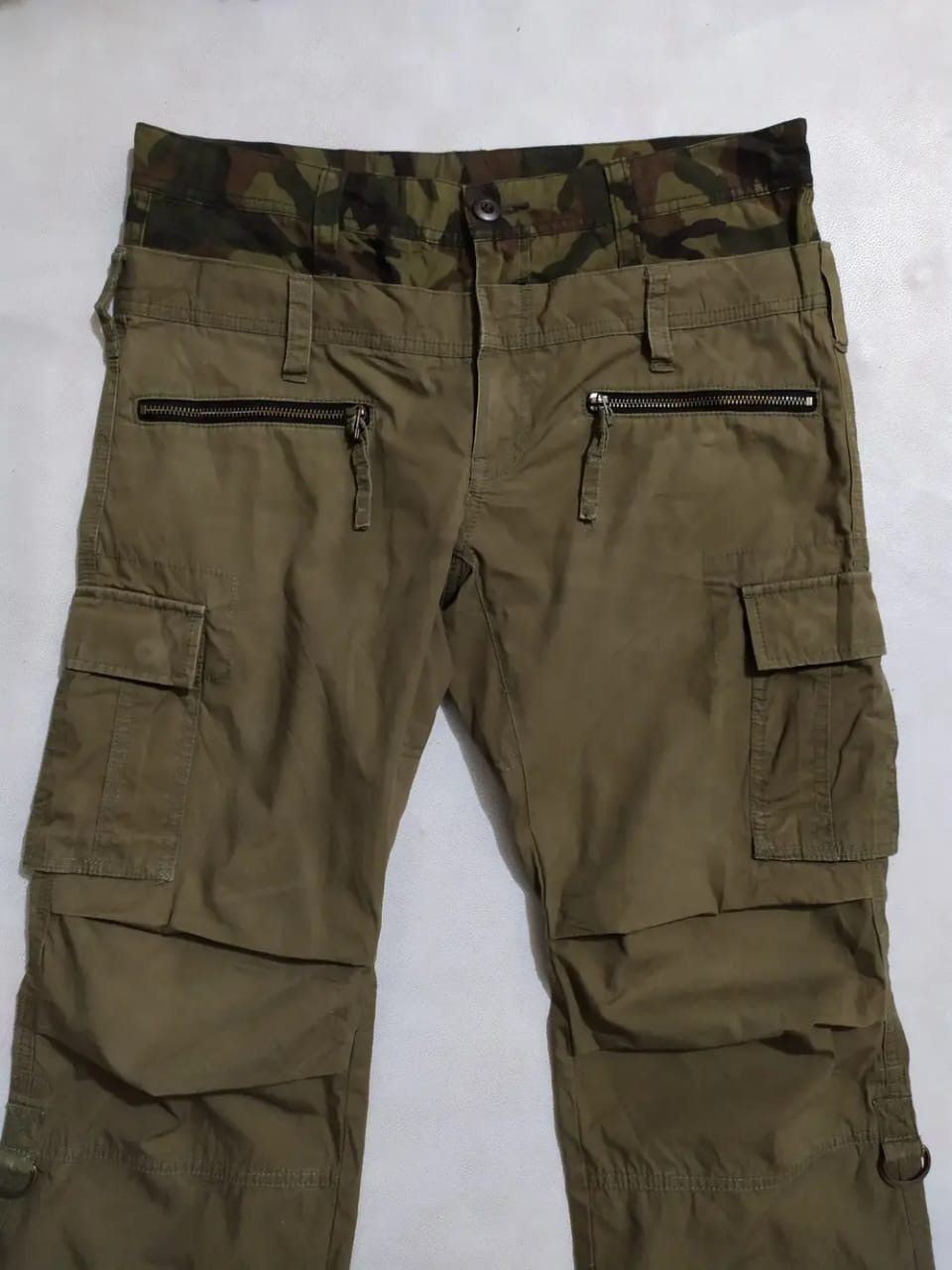 Japanese Brand Difference Rupert Olive Cargo Pants Double Waist Size US 30 / EU 46 - 4 Thumbnail