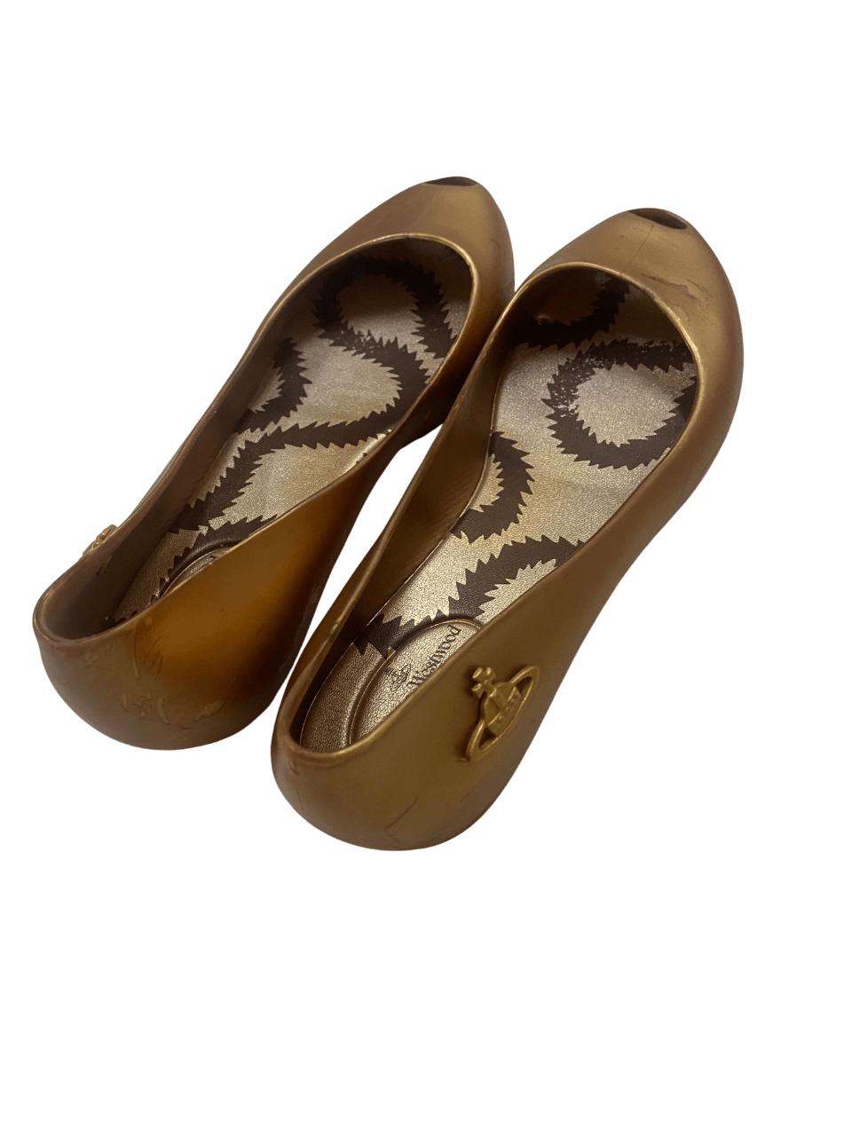Vivienne Westwood 2 pair Vivienne Westwood Melissa Gold Rubber Shoe Sandal Size US 8 / IT 38 - 7 Thumbnail