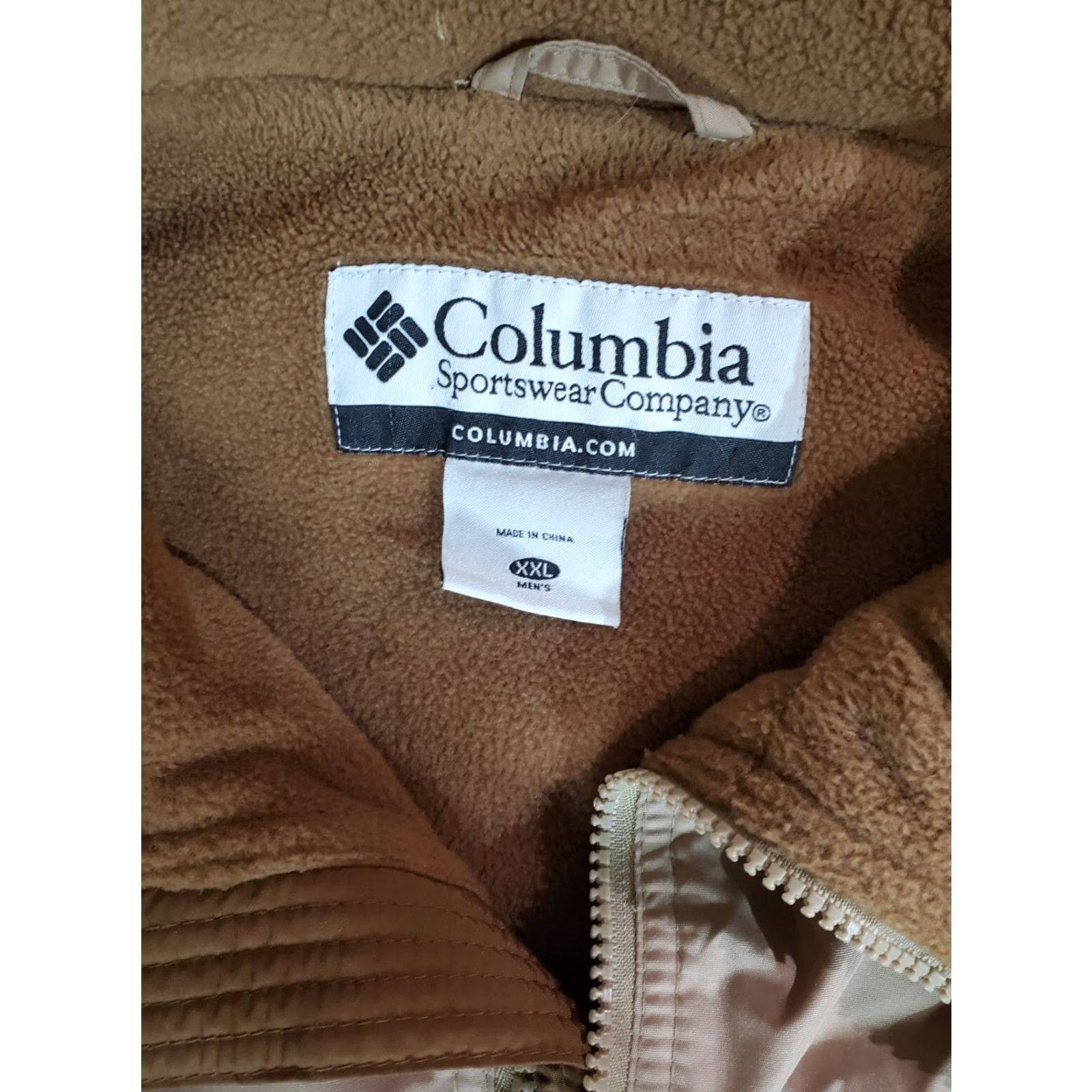 Vintage Columbia Jacket Men 2XL Signature Winter Lined Beig e Omni-Tech Signature Outdoor Hiking Regular Zip Front Coat Size US XXL / EU 58 / 5 - 3 Thumbnail