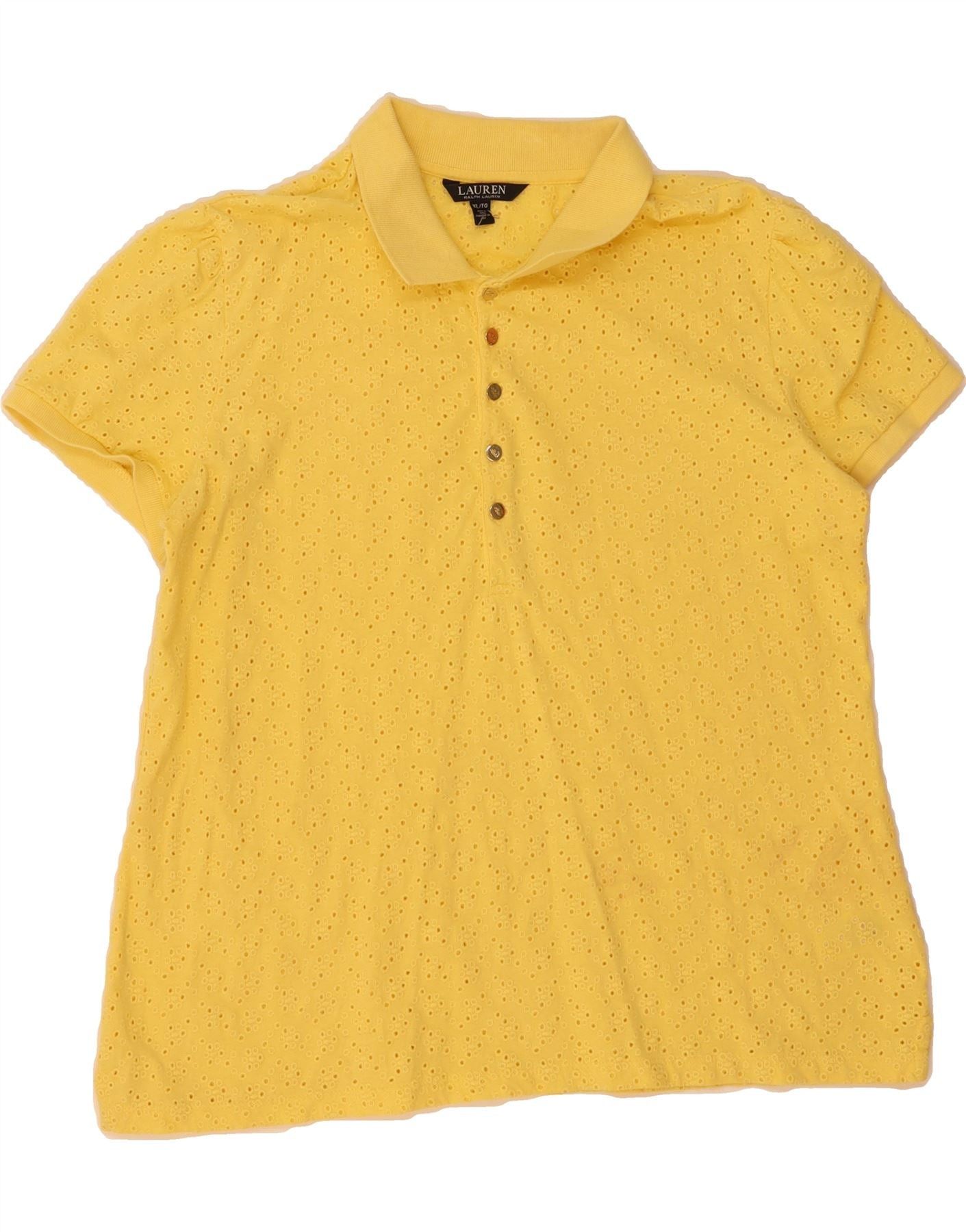 Ralph Lauren Womens Polo Shirt UK 18 XL Yellow Size XL / US 12-14 / IT 48-50 - 1 Thumbnail