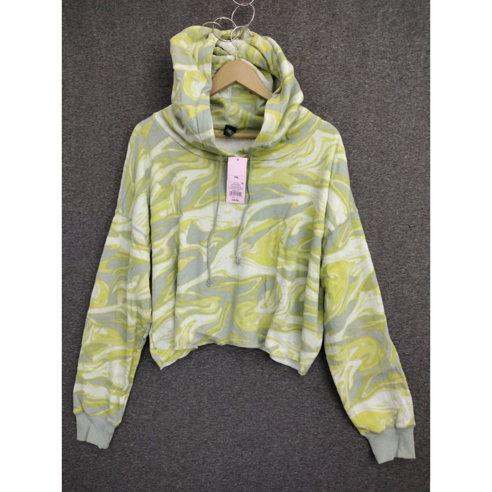 Vintage Wild Fable Hoodie Womens Crop Sweatshirt Green 2XL XS? Size XXL / US 16-18 / IT 52-54 - 2 Thumbnail