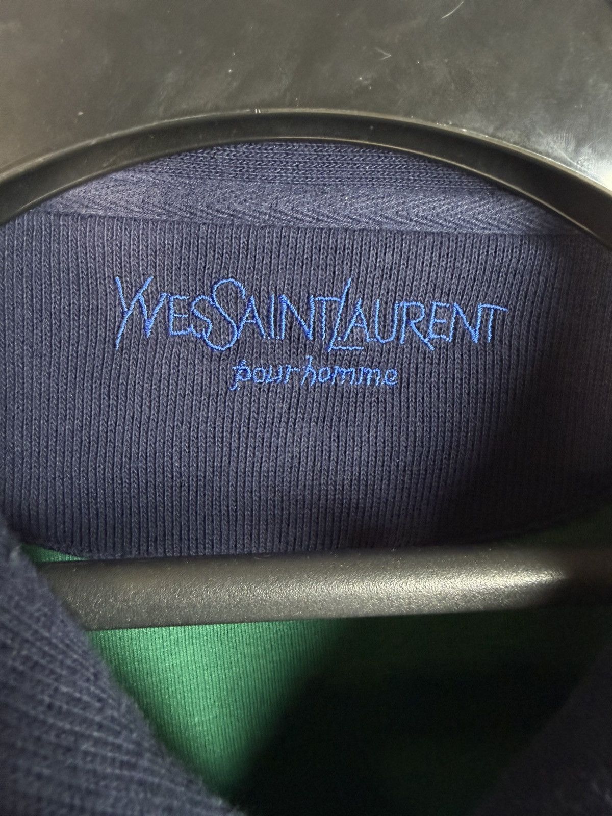 Yves Saint Laurent 90s YSL Sweatshirt 1/4 Quarter Zip Green Vintage Sweater Size US M / EU 48-50 / 2 - 9 Thumbnail