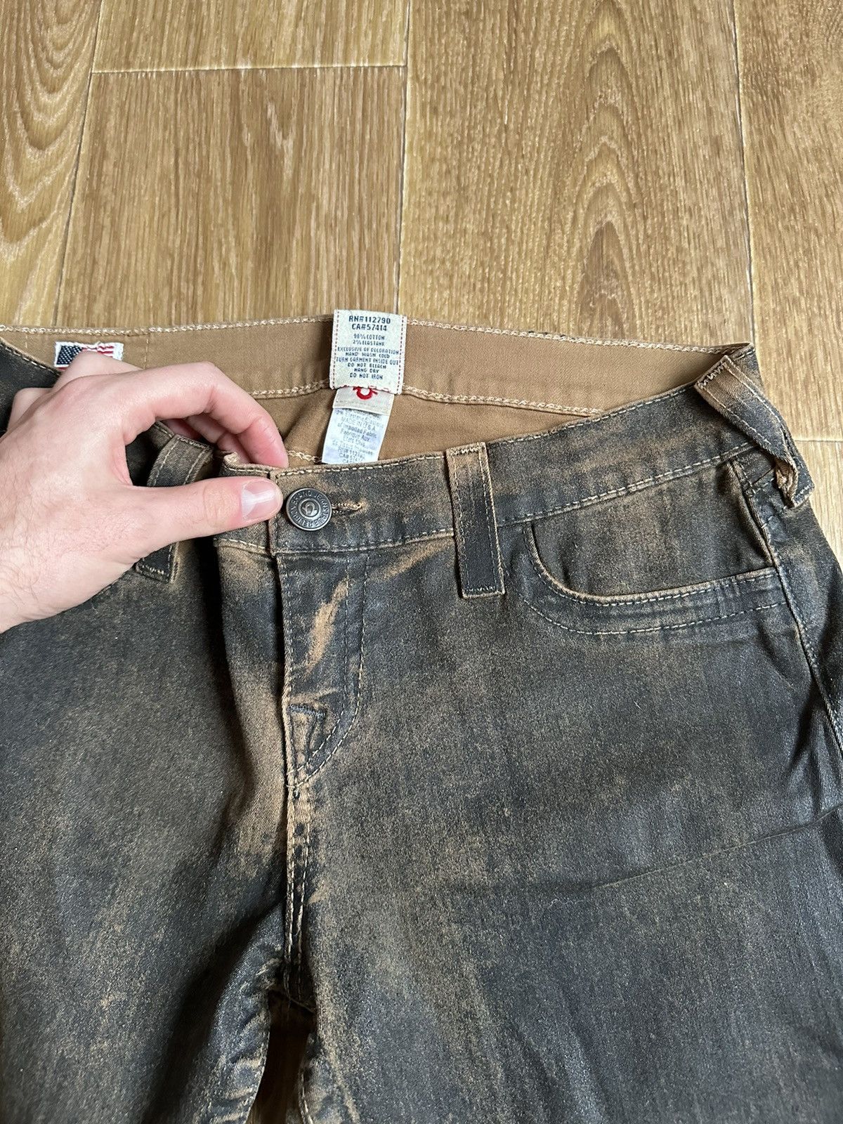 True Religion True Religion Waxed Faded Denim Jeans Size 29" - 7 Thumbnail