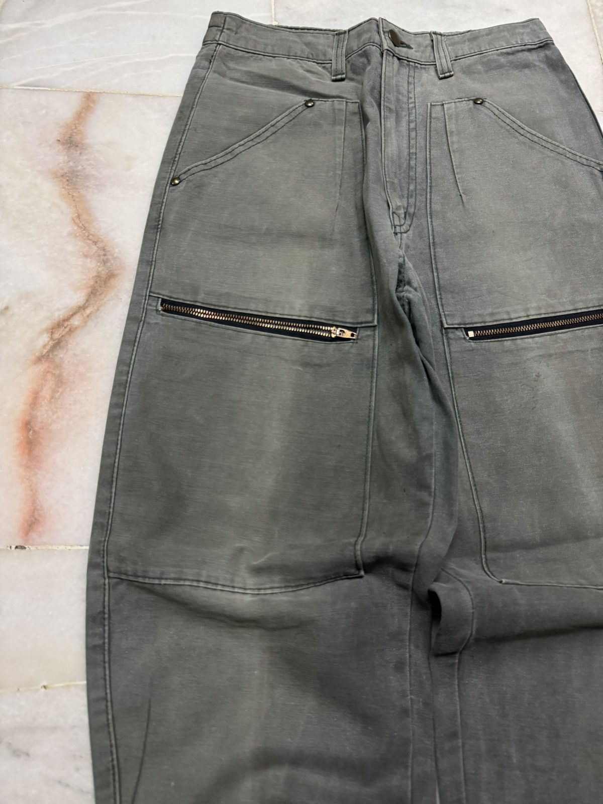 Japanese Brand THRASHED 90s WORKWEAR PANTS MULTIPOCKET DOUBLE KNEE Size US 26 / EU 42 - 4 Thumbnail