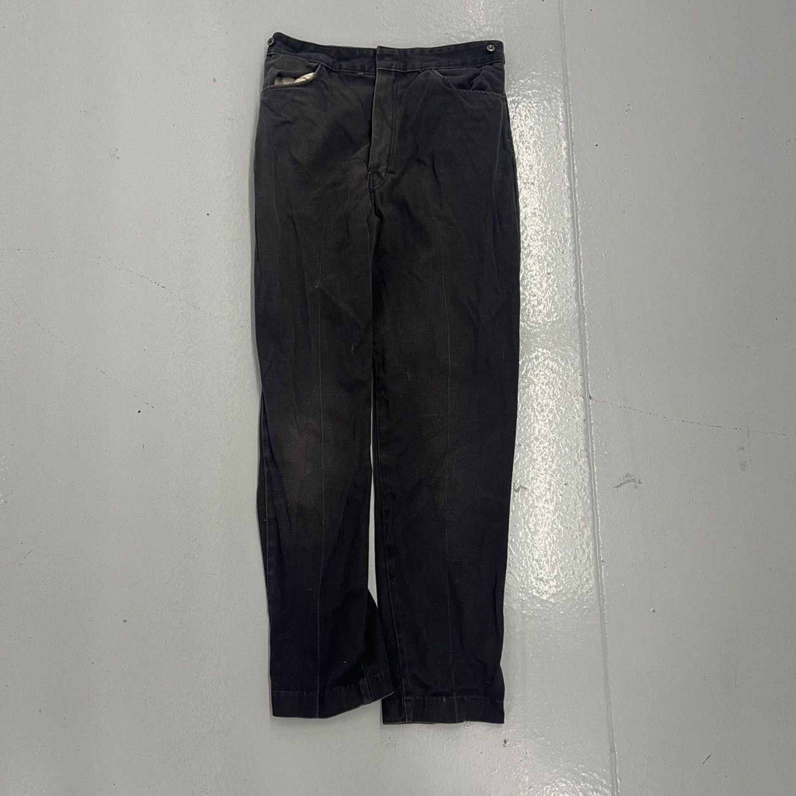 Other Vintage 60s Black Cotton Canvas Workwear Chinos 26x26 Size 26" / US 2 / IT 38 - 1 Thumbnail