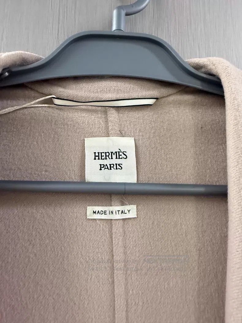 Hermes Hermes Beige cashmere coat - cashmere Size XXS / US 00 / IT 34 - 4 Thumbnail