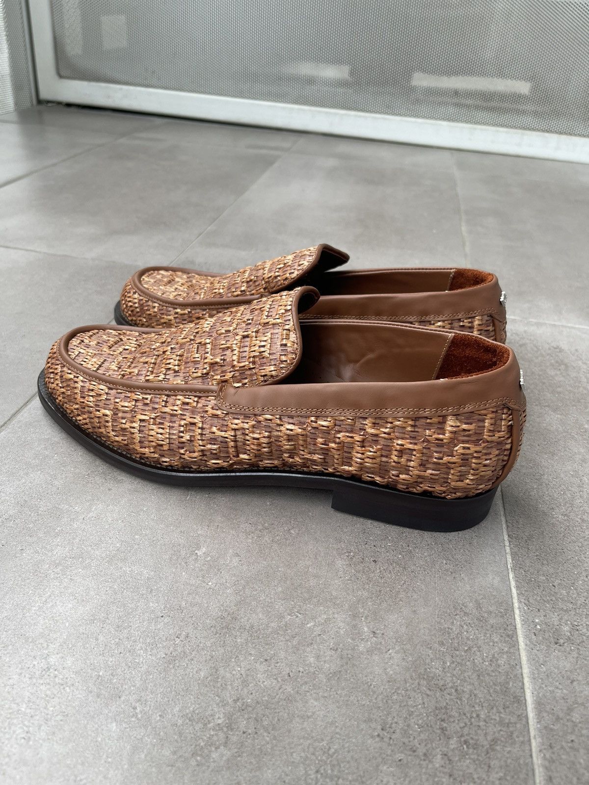 GCDS !DS! SS24 GCDS Monogram Rafia Brown Loafers Size US 11 / EU 44 - 8 Thumbnail