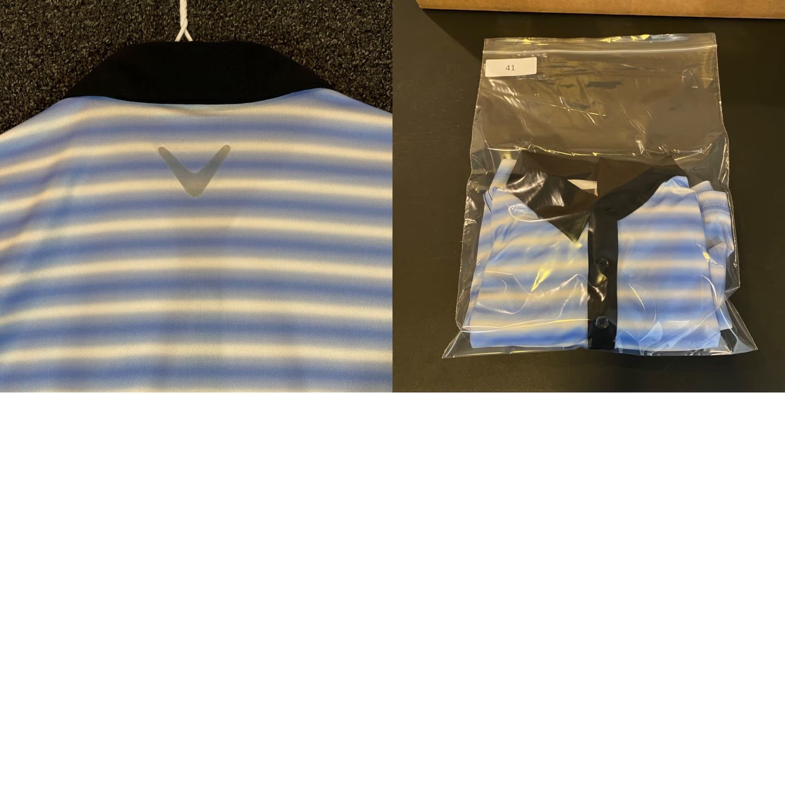Callaway Callaway Polo Shirt Mens Large Blue White Striped Golf Logo Polo Shirt S/S Casual Mens Golf Shirt Size US L / EU 52-54 / 3 - 8 Thumbnail