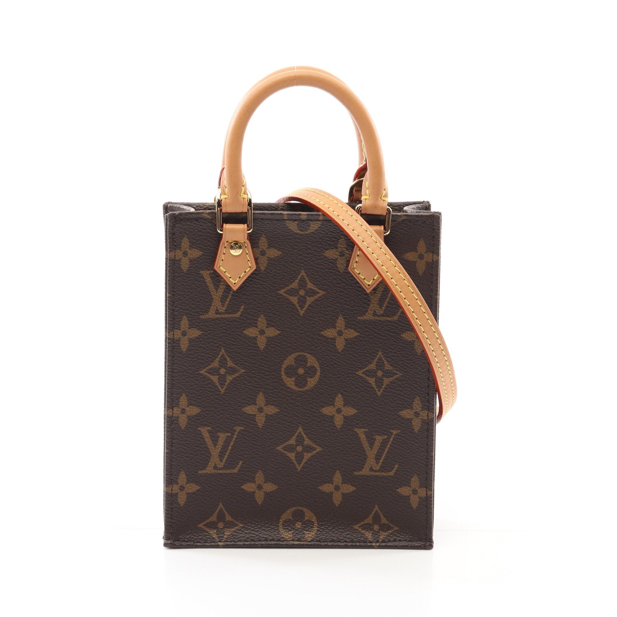 Louis Vuitton Louis Vuitton Petite Sac Plat Monogram Handbag Leather Brown Size ONE SIZE - 1 Thumbnail