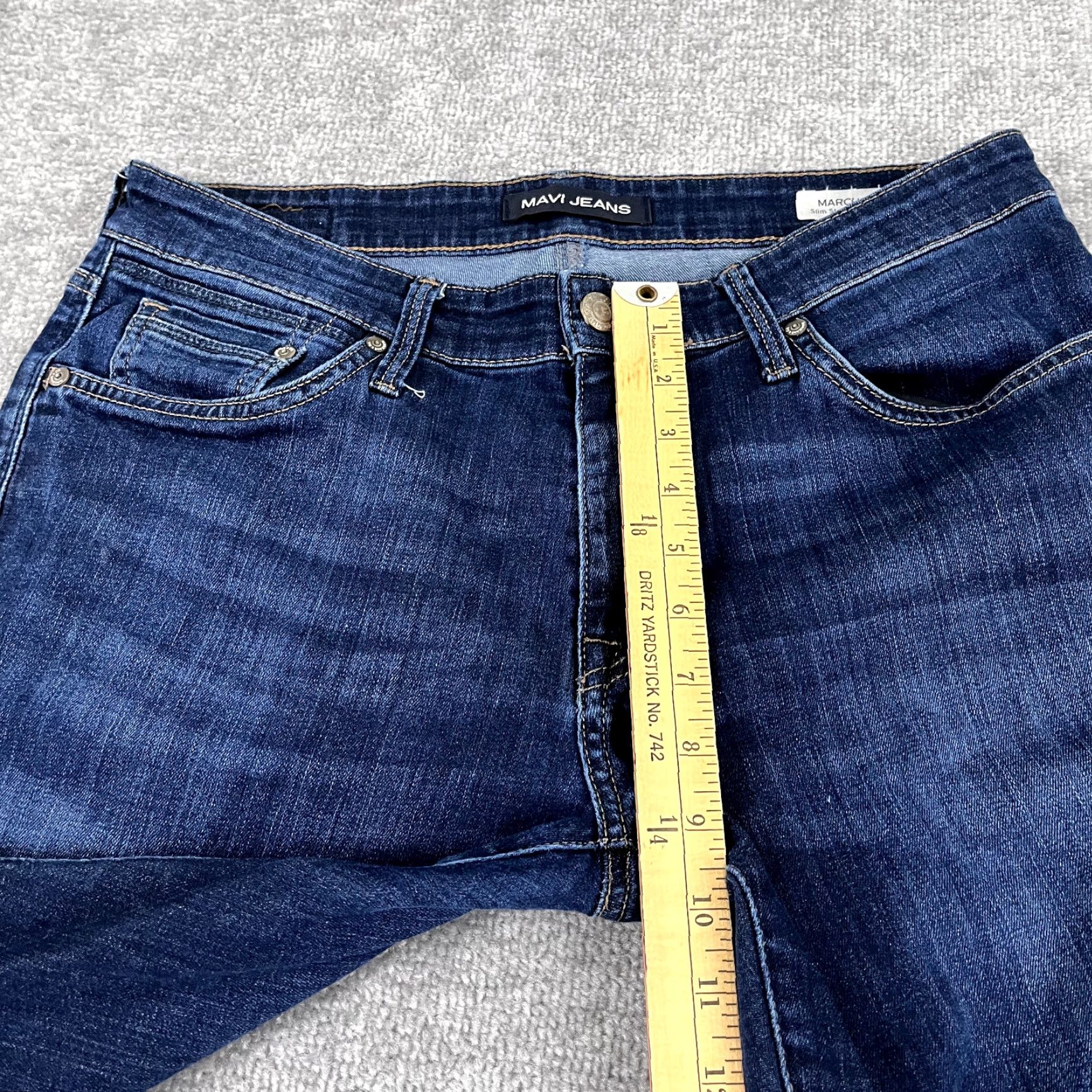 Vintage MAVI Jeans Mens 32 x 30 Marcus Slim Straight Leg Dark Blue Denim Stretch Casual Jeans Size US 32 / EU 48 - 7 Thumbnail