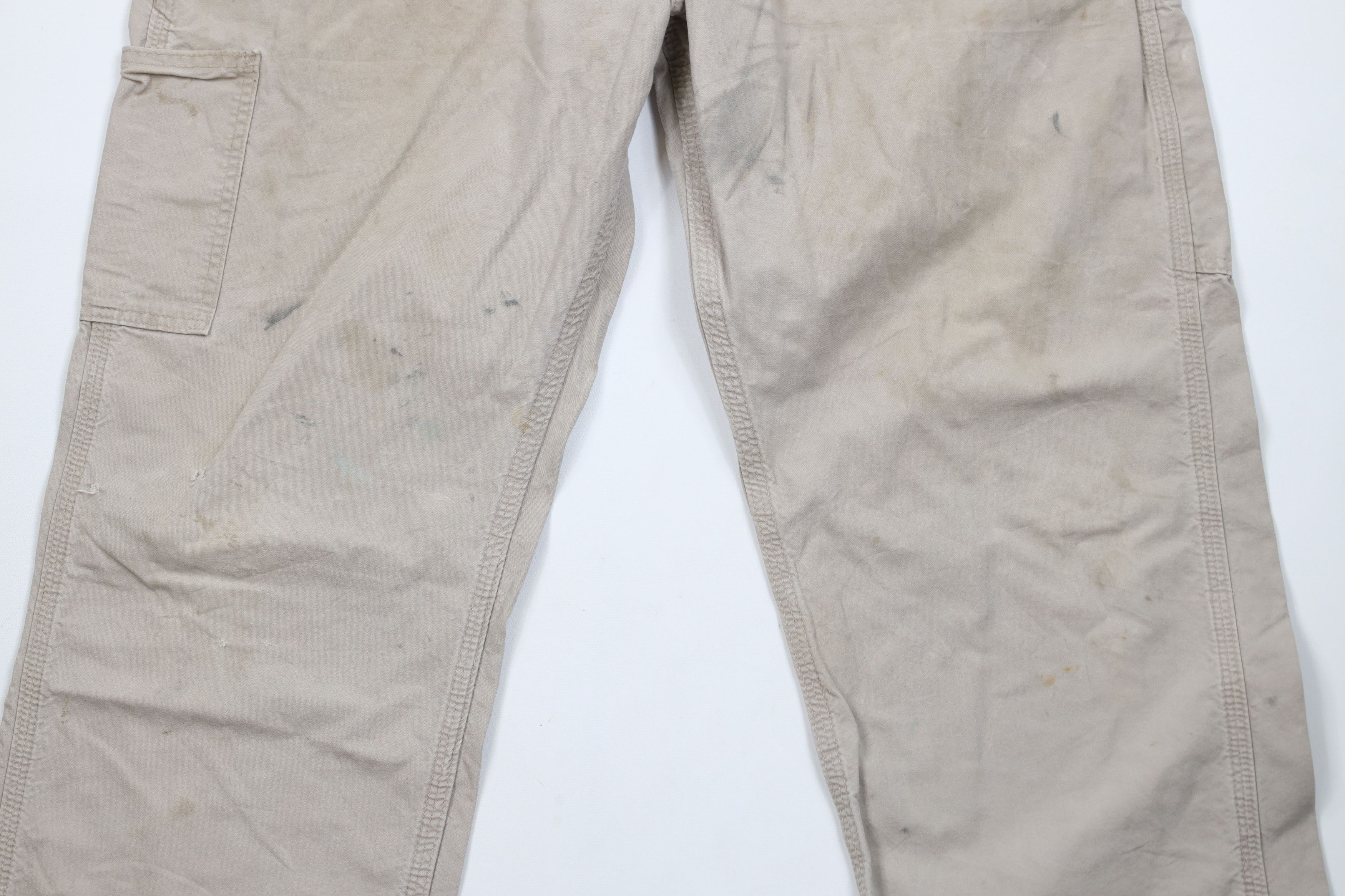 Carhartt Vintage Y2K Carhartt Loose Fit Wide Leg Dungaree Pants Beige Size US 36 / EU 52 - 3 Thumbnail