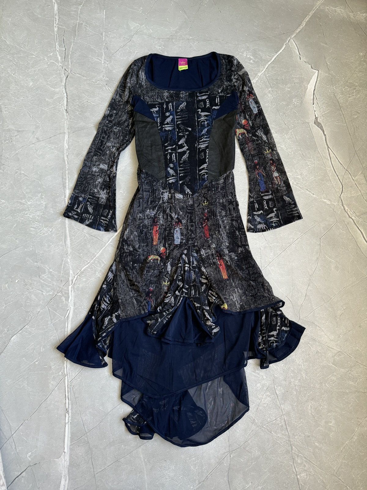 Save The Queen Multicolor Mesh Flared Dress Cop Copine Vibe