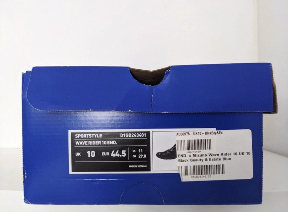 Mizuno Mizuno x END. Wave Rider 10 Black Beauty & Estate Blue US11 Size US 11 / EU 44 - 9 Thumbnail