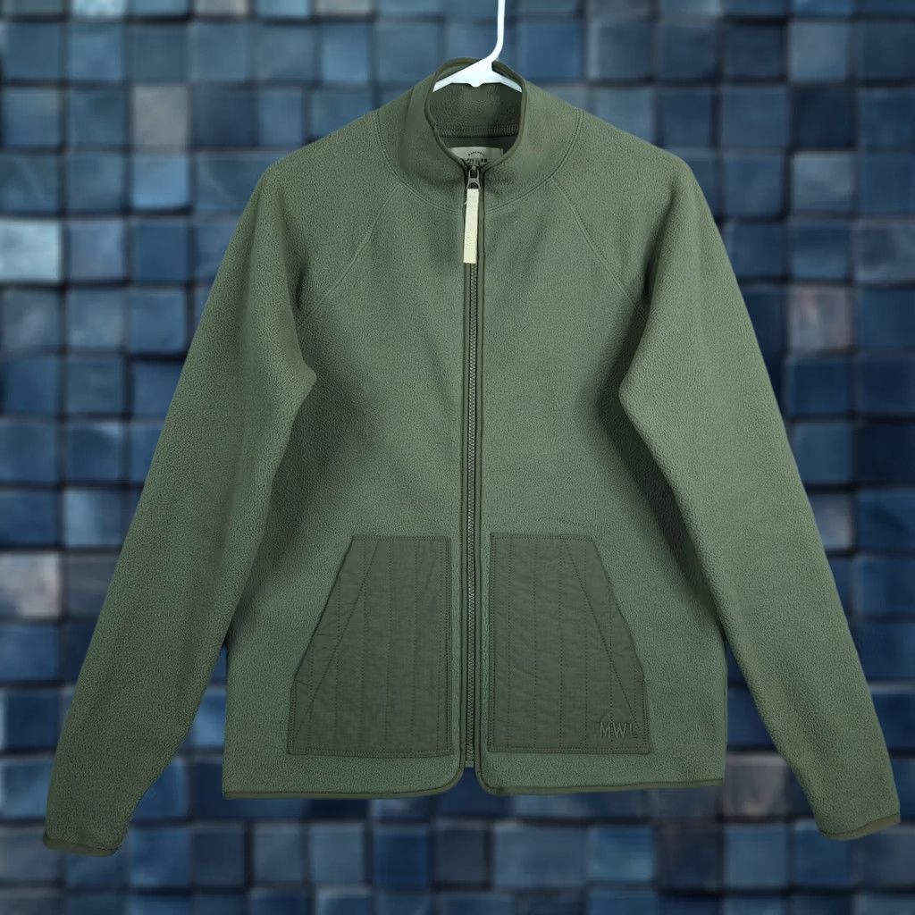 Madewell Madewell Jacket Women’s XS Fleece Olive Green Zip Logo Button Lining Polyester Solid Casual Outdoor Winter Mens No — Size XS / US 0-2 / IT 36-38 - 1 Thumbnail