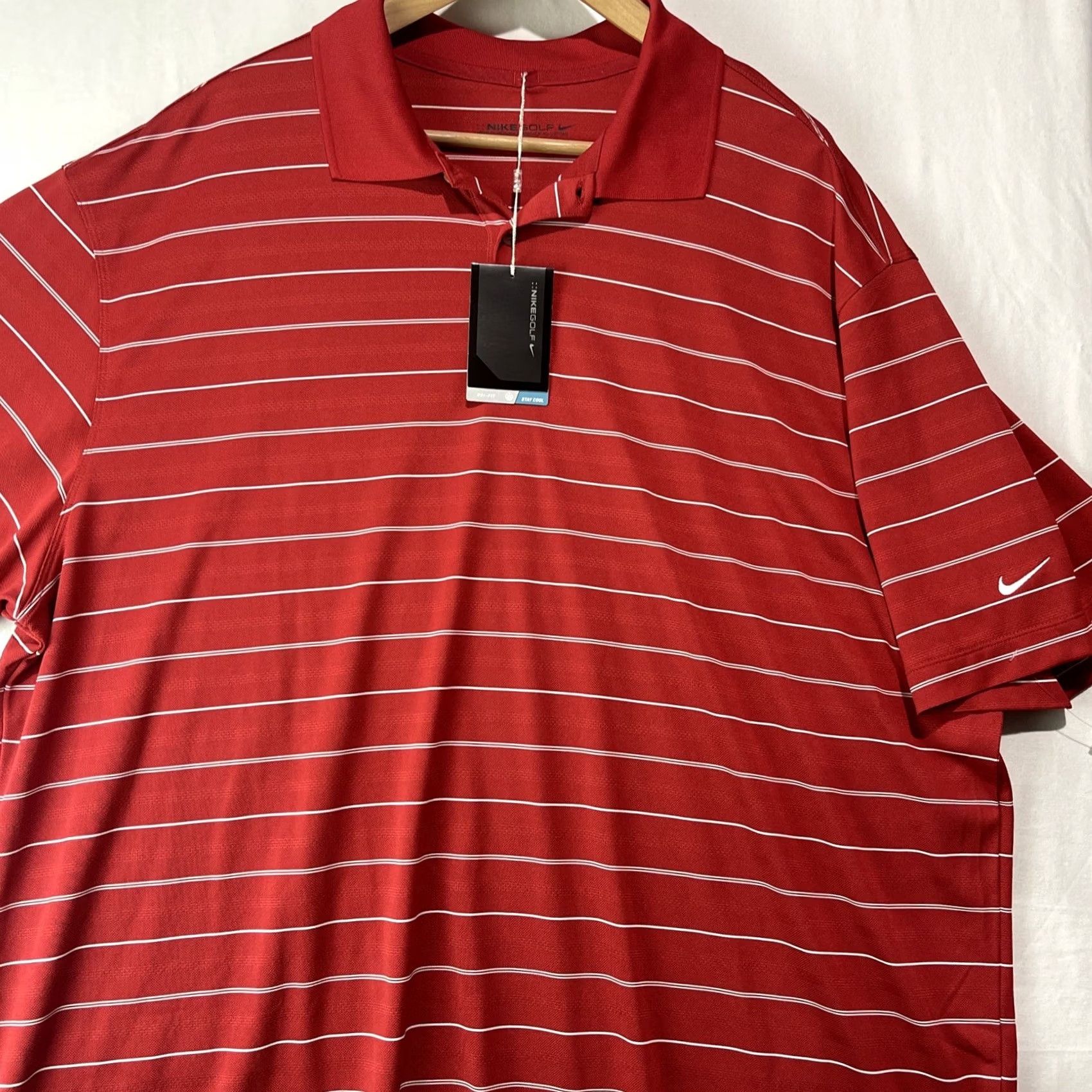 Nike Nike Polo Shirt Mens 2XL Striped Red Short Sleeve Polo Golf Tennis Button Up Size US XXL / EU 58 / 5 - 3 Thumbnail