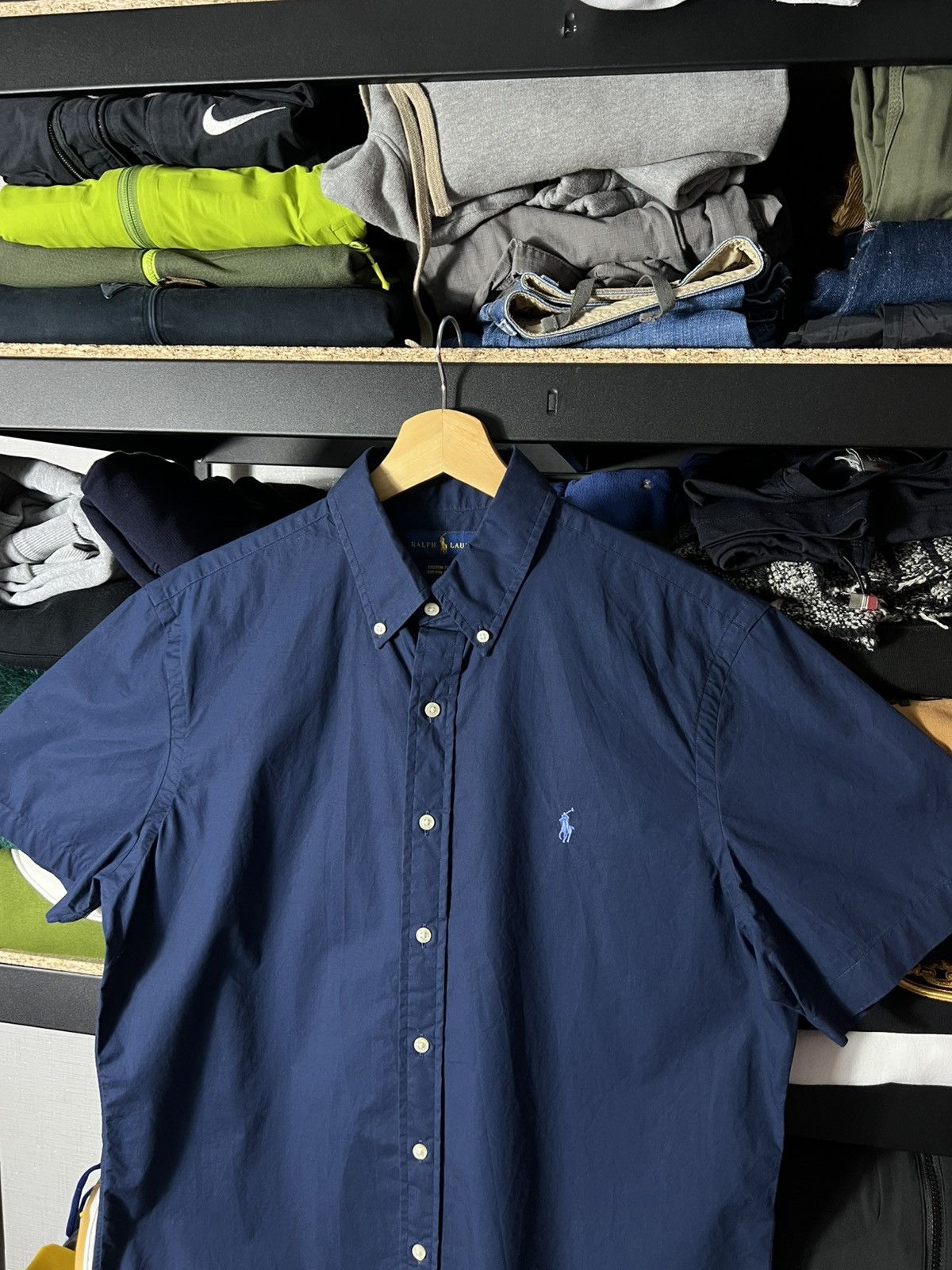 Polo Ralph Lauren 💙 Ralph Lauren Custom Fit Short Sleeve Shirt Navy Blue Size US L / EU 52-54 / 3 - 7 Thumbnail